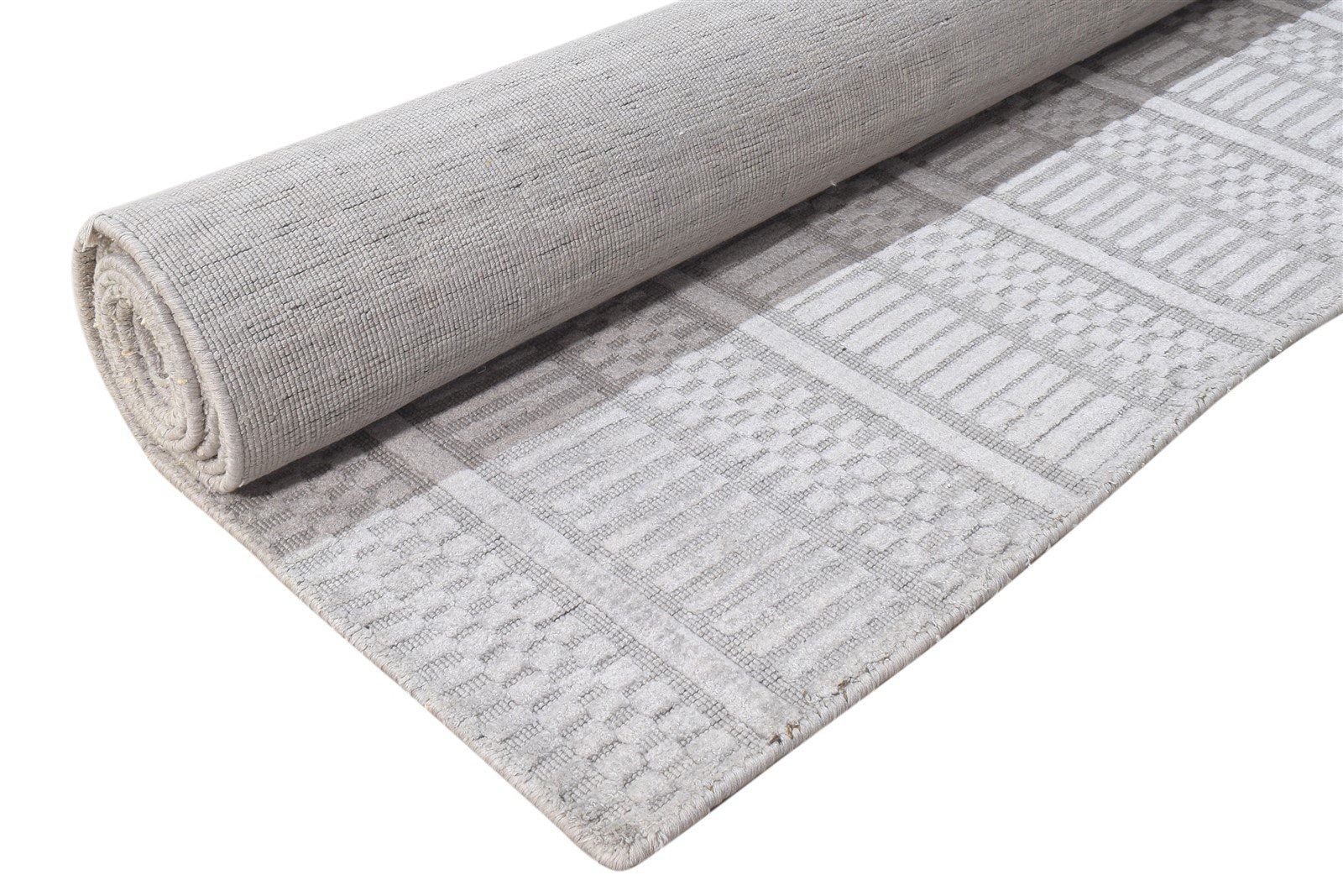 Hand Woven Grey Wool Rug 8' X 10' Persien Scandinavian Oriental Large Carpet 7864807129237