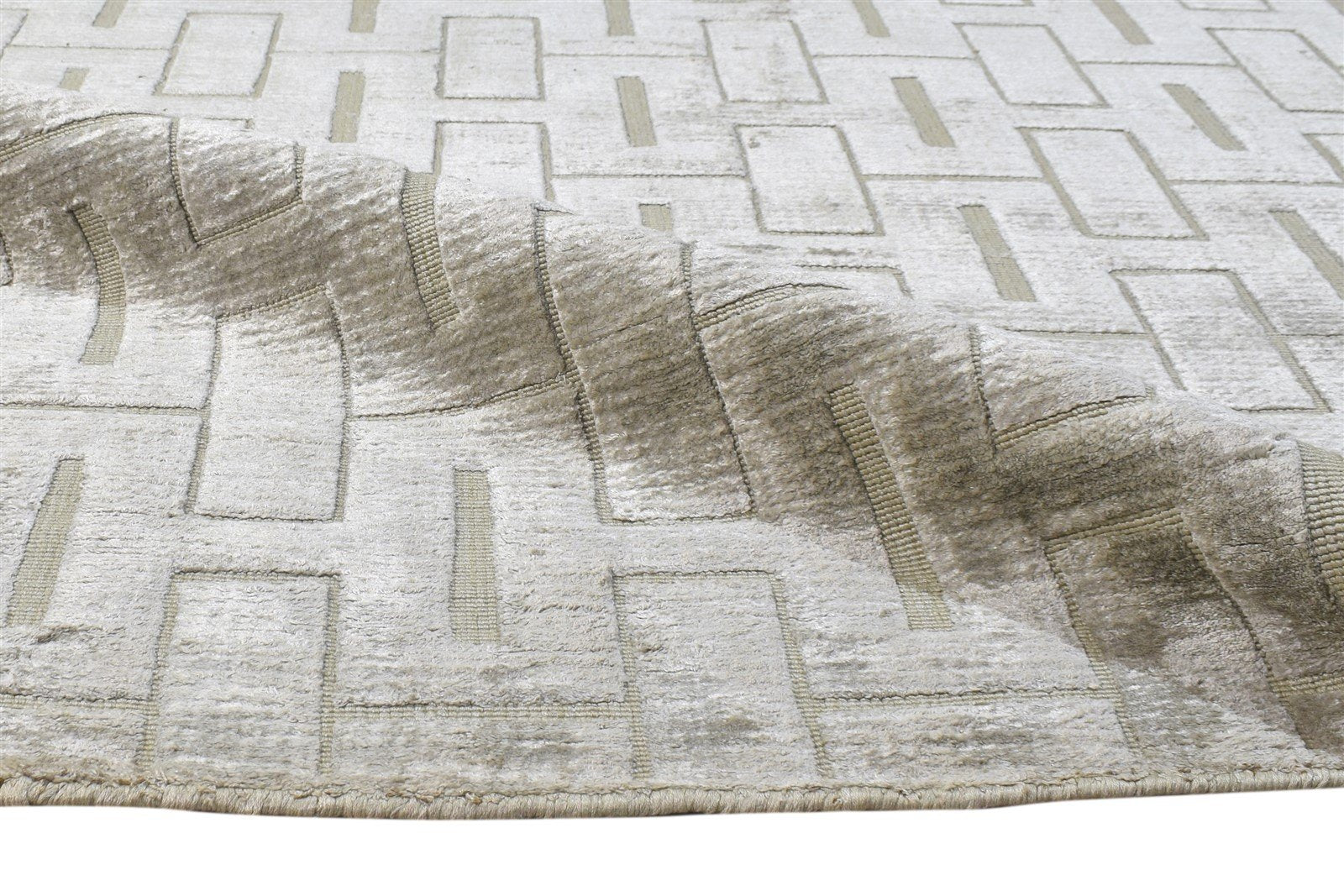 Hand Woven Grey Wool Rug 8' X 11' Modern Scandinavian Geometric Large Carpet 7864804835477