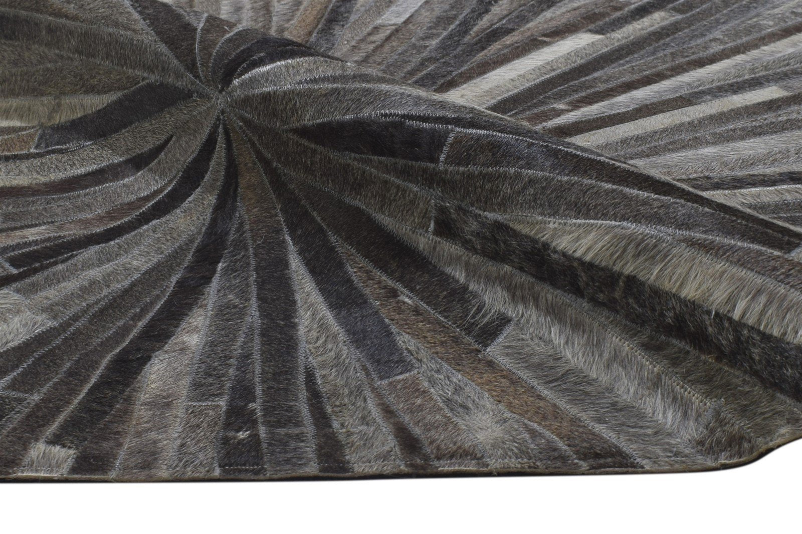 Hand Woven Ivory Leather Rug 5X8 Modern Scandinavian Abstract Room Size Carpet 7864431837333
