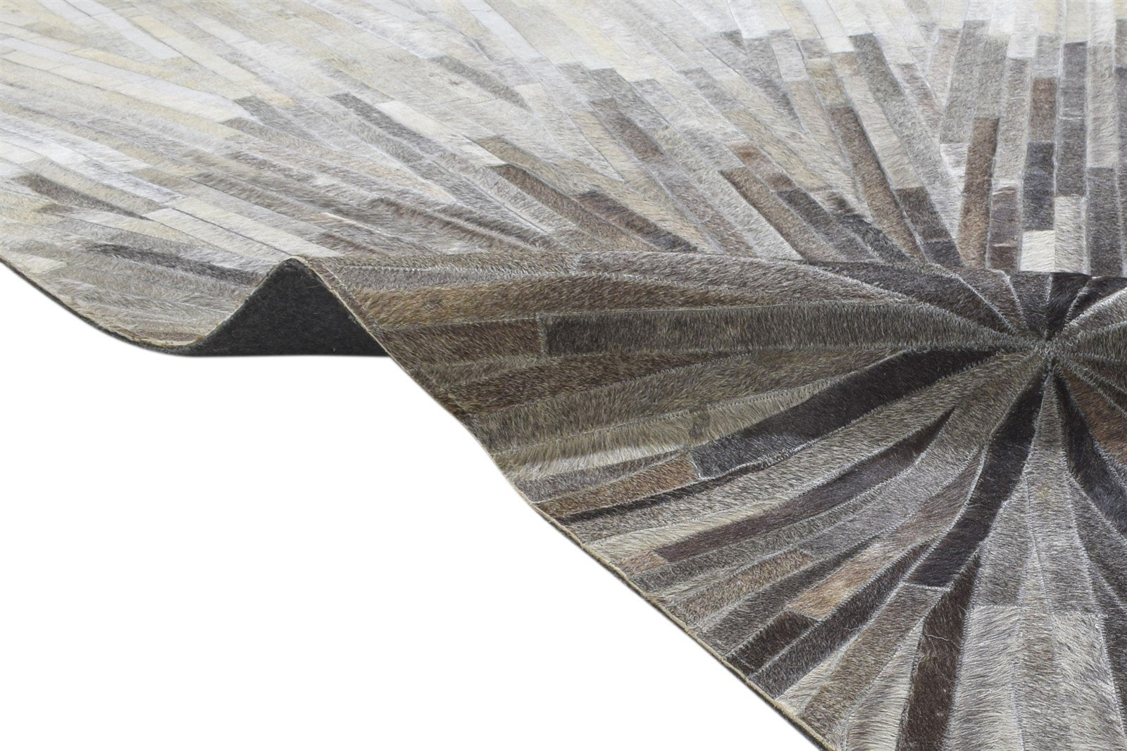 Hand Woven Ivory Leather Rug 5X8 Modern Scandinavian Abstract Room Size Carpet 7864431837333