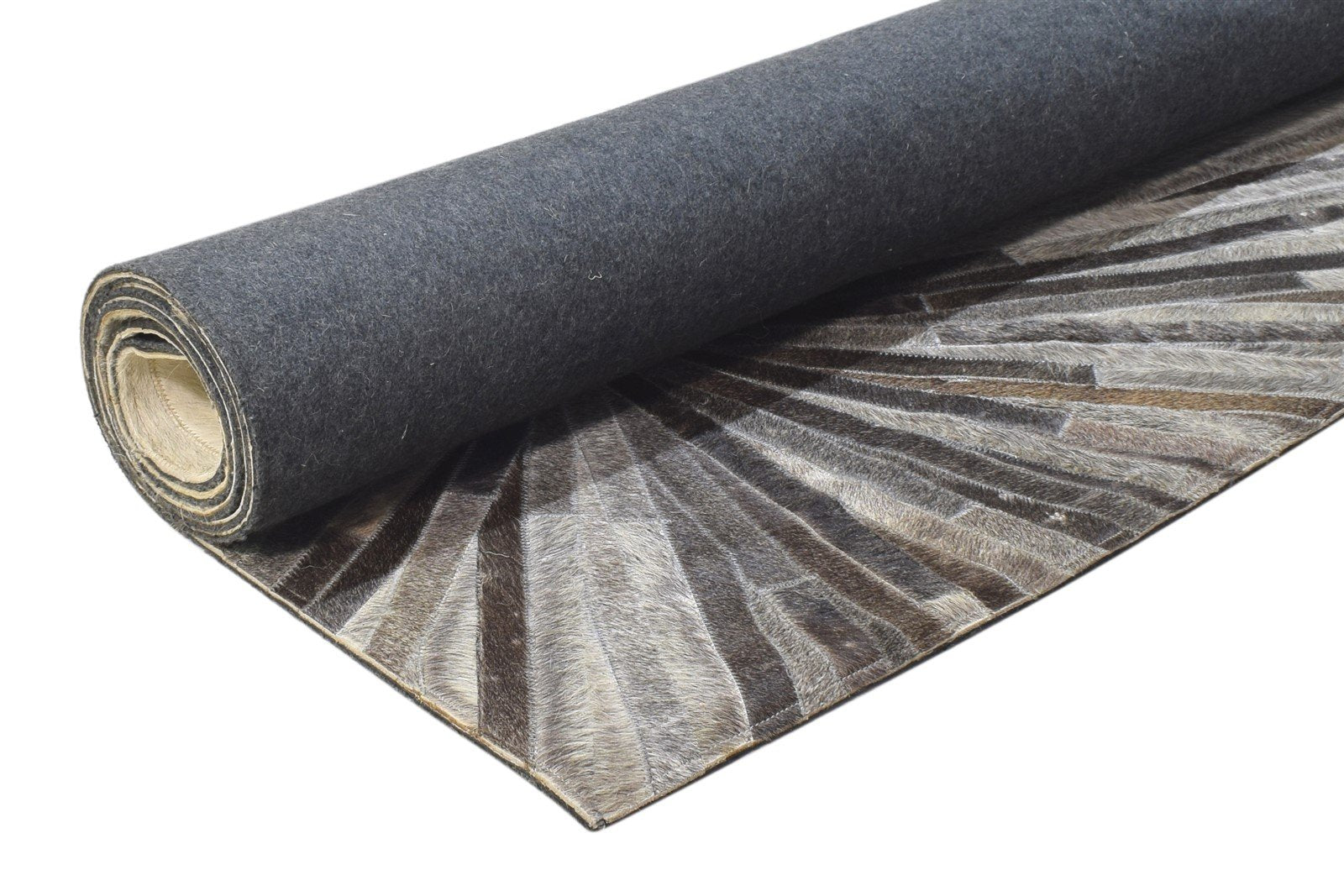 Hand Woven Ivory Leather Rug 5X8 Modern Scandinavian Abstract Room Size Carpet 7864431837333