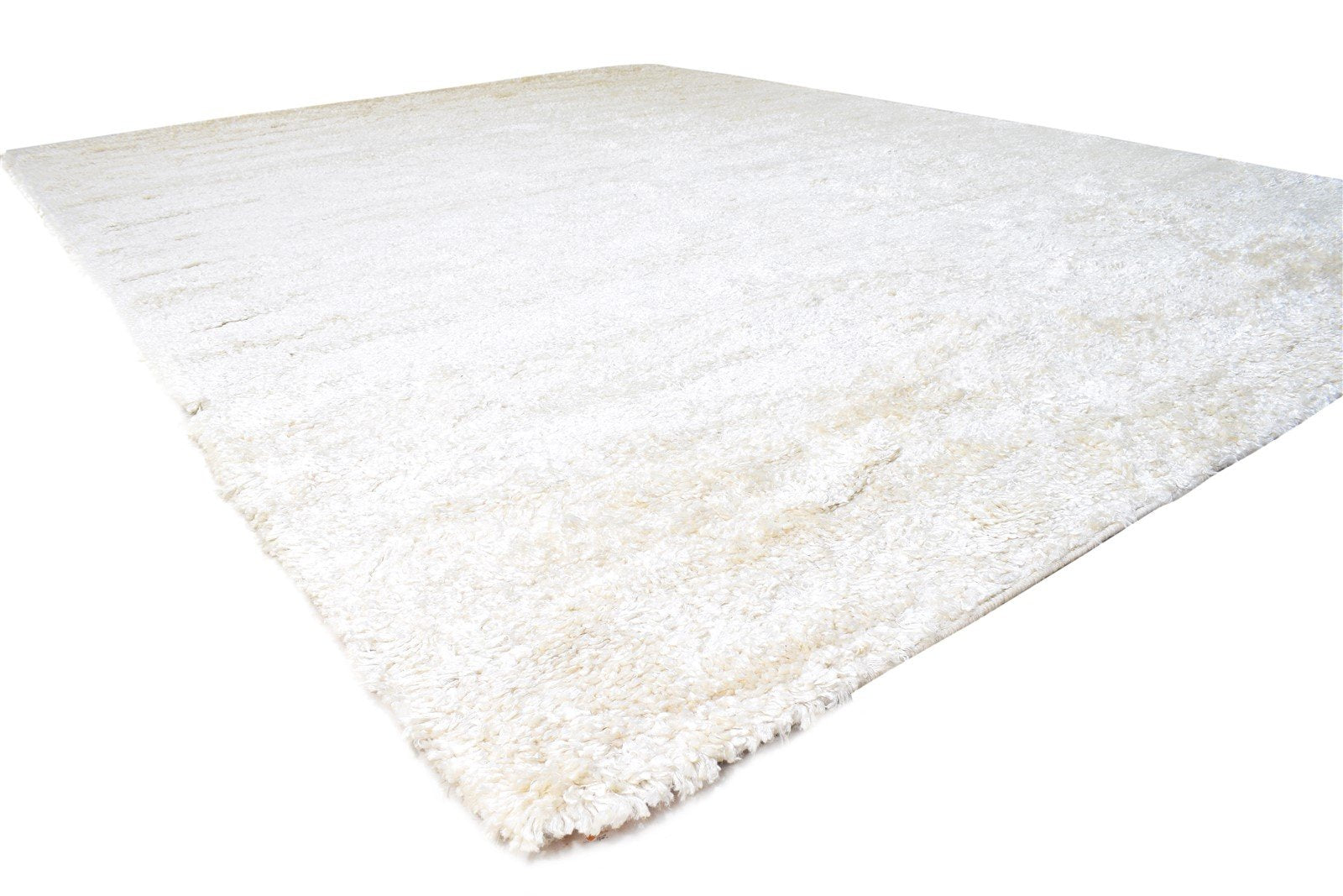 Hand Woven Ivory Polyester Rug 9' X 12' Modern American Abstract Large Carpet 7865106792597