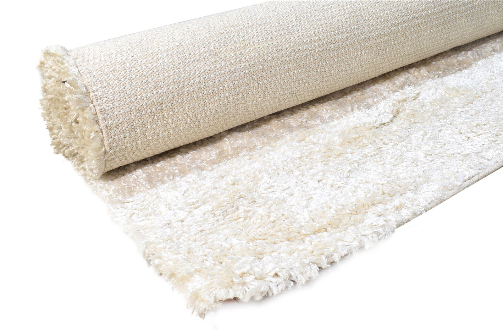 Hand Woven Ivory Polyester Rug 9' X 12' Modern American Abstract Large Carpet 7865106792597