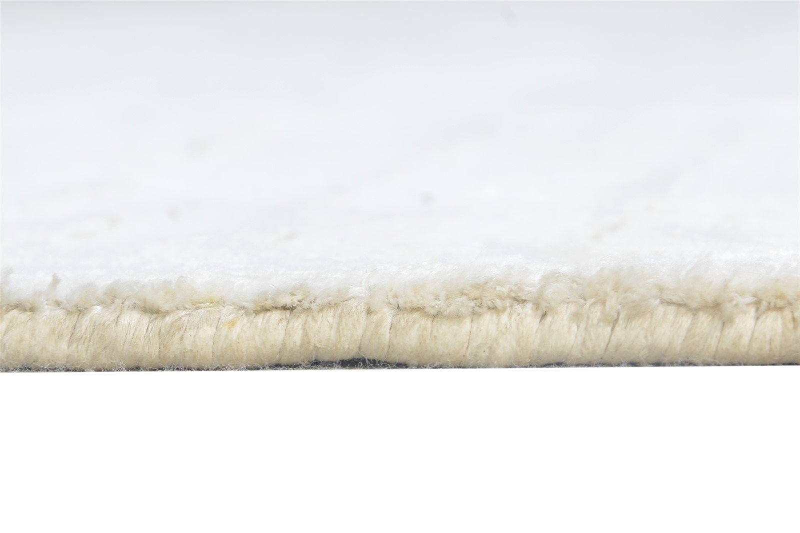 Hand Woven Off-White Silk Rug 8' X 10' Modern Scandinavian Solid Large Carpet 7864574607509