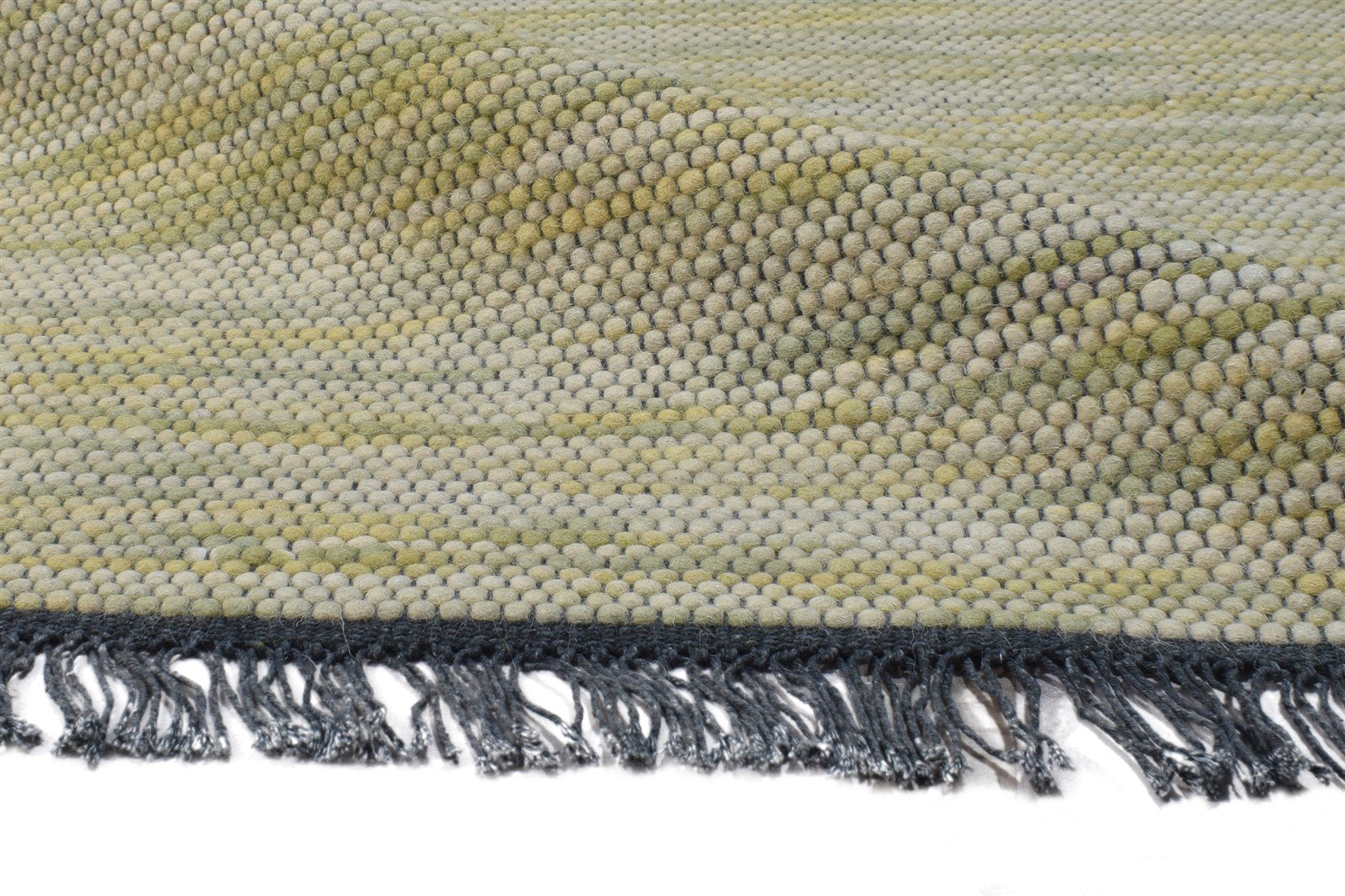Hand Woven Sage Wool Rug 4' X 6' Modern Scandinavian Solid Room Size Carpet 7865072648341