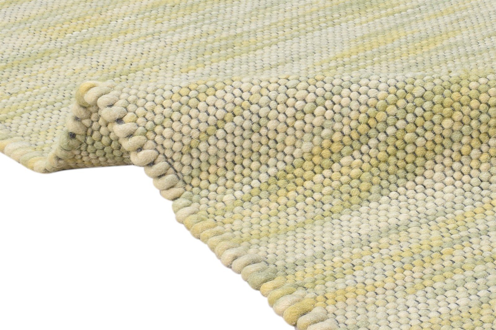 Hand Woven Sage Wool Rug 4' X 6' Modern Scandinavian Solid Room Size Carpet 7865072648341