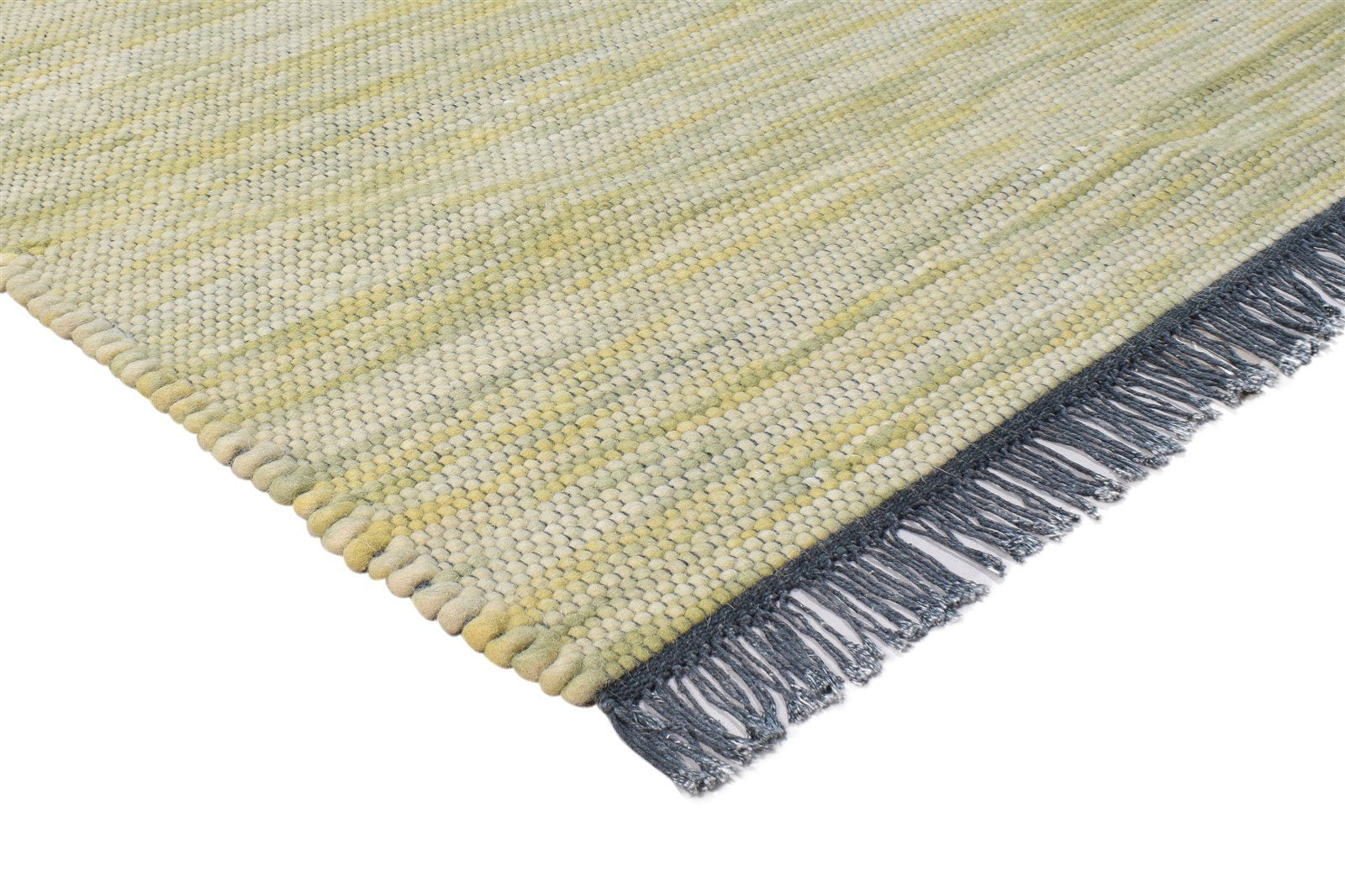 Hand Woven Sage Wool Rug 4' X 6' Modern Scandinavian Solid Room Size Carpet 7865072648341
