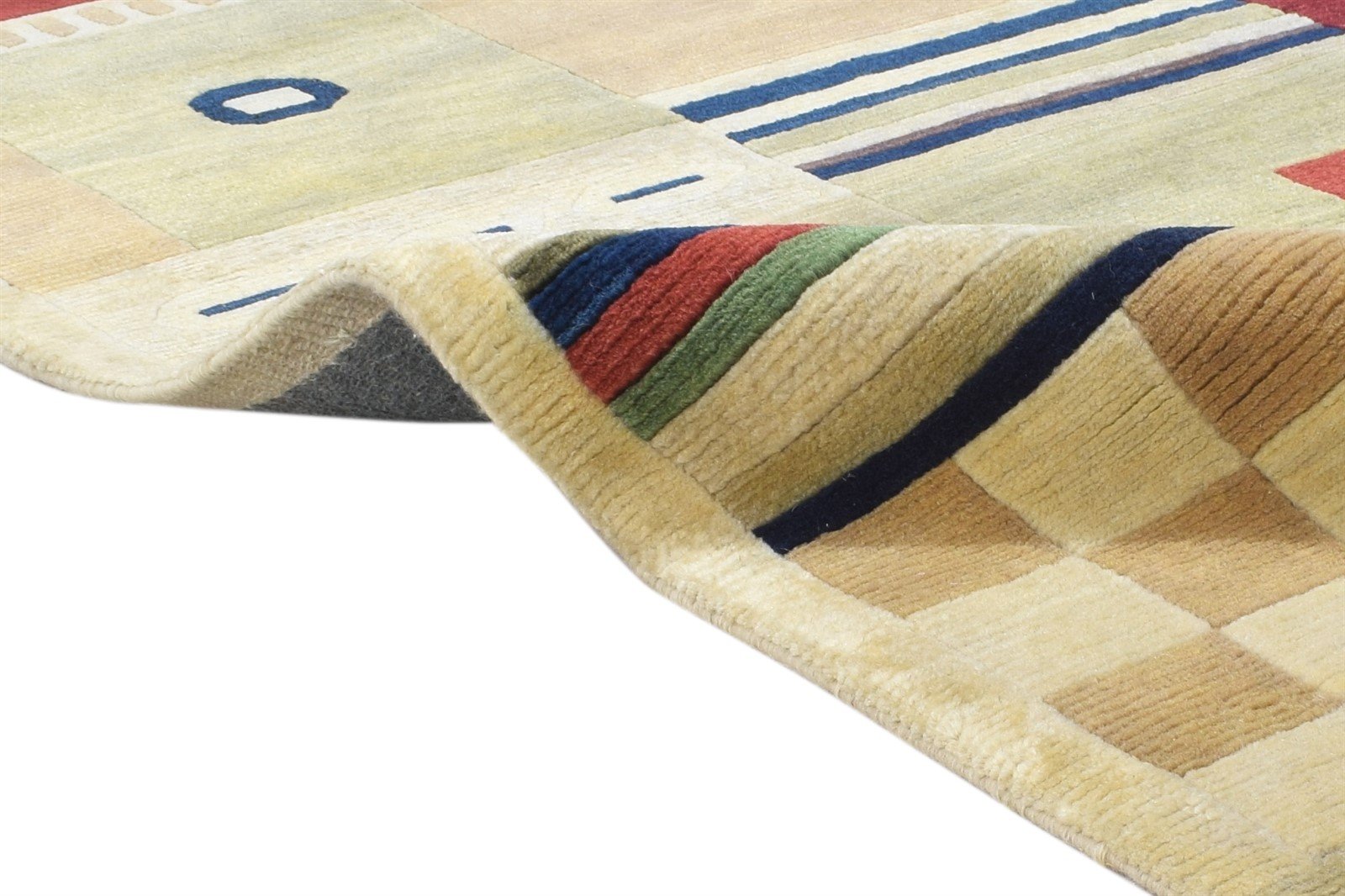Nina Hand Woven Sand Wool Rug 5' X 7' Modern French Abstract 7864498487445