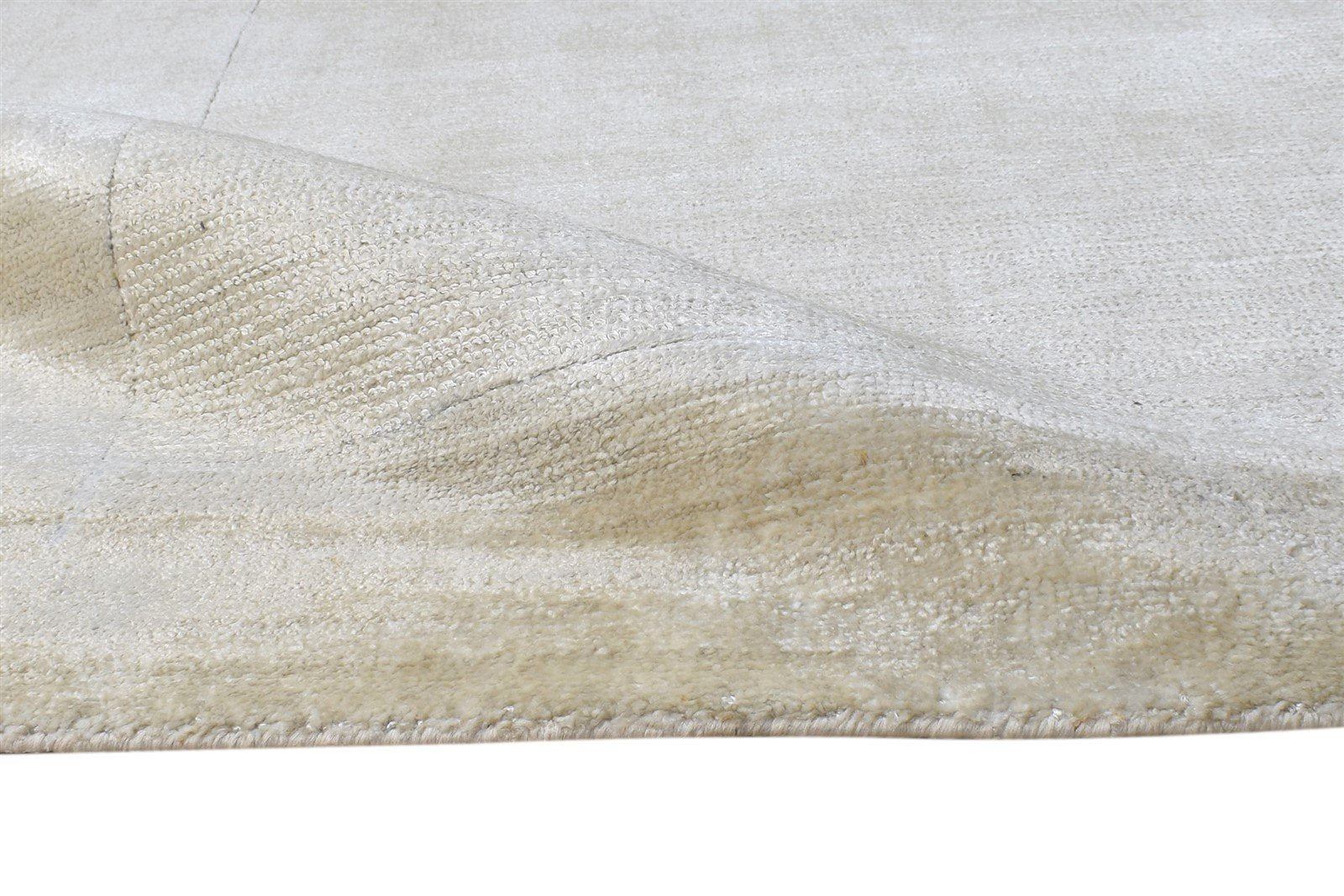 Handloom Beige Silk Rug 5' X 8' Modern Scandinavian Bordered Room Size Carpet 7864442814613
