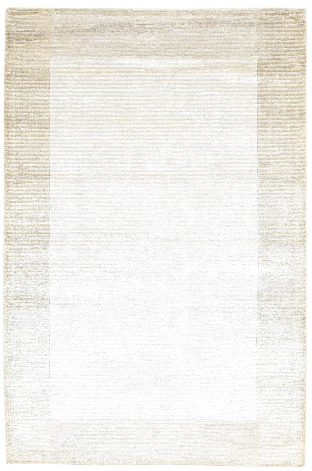 Hynda Handloom Beige Silk Rug 5' X 8' Modern Scandinavian Bordered 7864448516245
