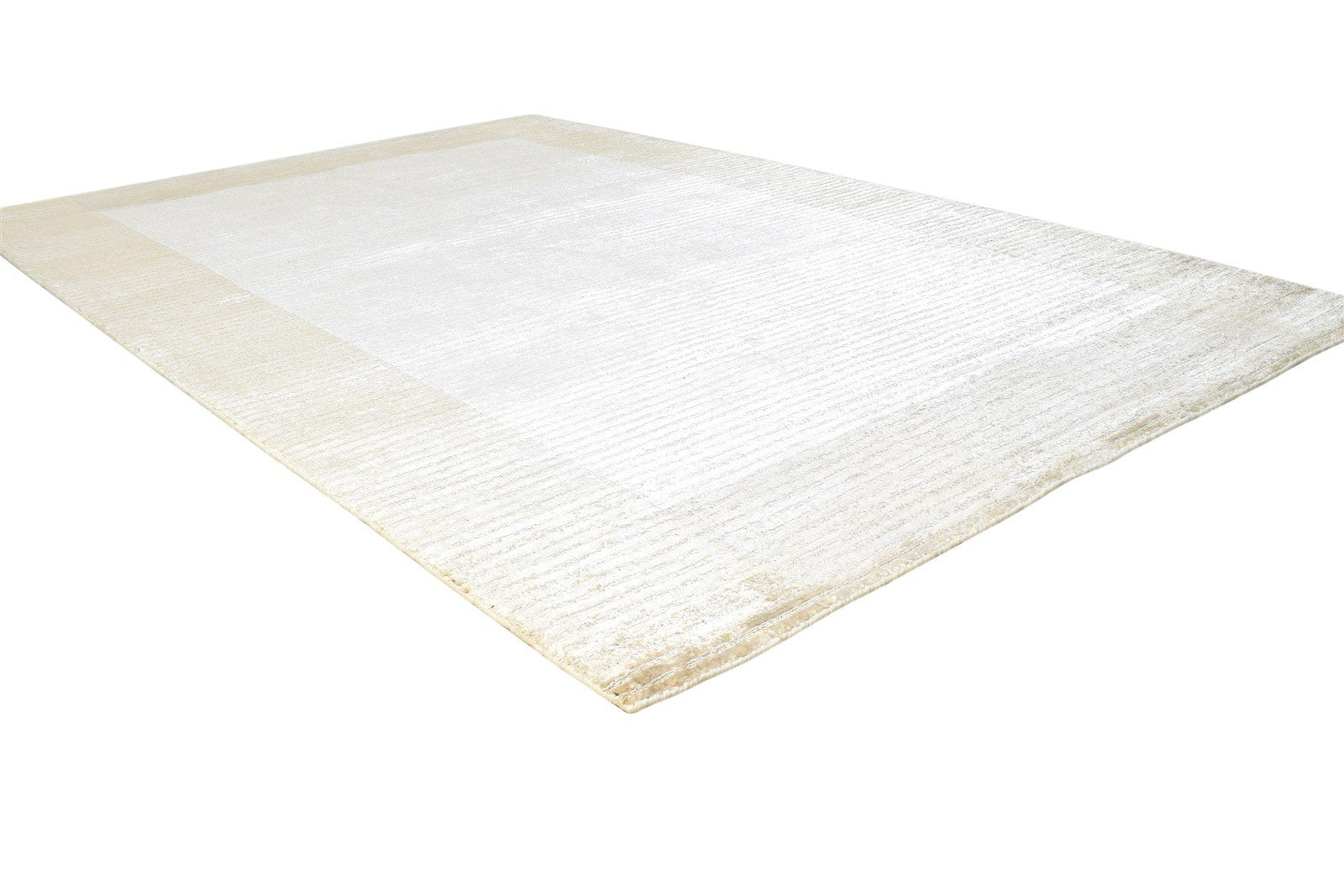 Hynda Handloom Beige Silk Rug 5' X 8' Modern Scandinavian Bordered 7864448516245