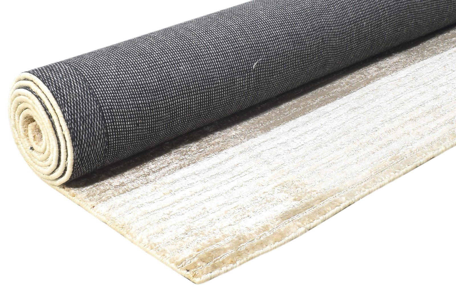 Hynda Handloom Beige Silk Rug 5' X 8' Modern Scandinavian Bordered 7864448516245