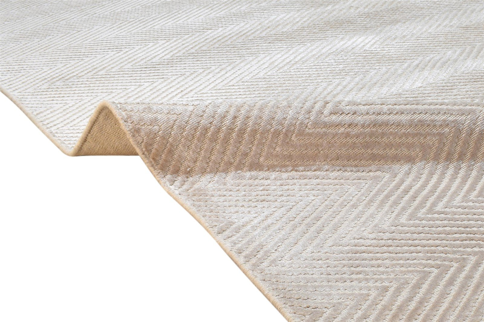 Handloom Beige Silk Rug 5' X 8' Modern Scandinavian Diamond Room Size Carpet 7864772624533