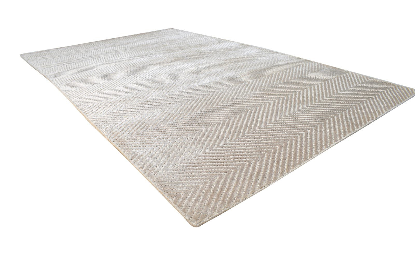 Handloom Beige Silk Rug 5' X 8' Modern Scandinavian Diamond Room Size Carpet 7864772624533