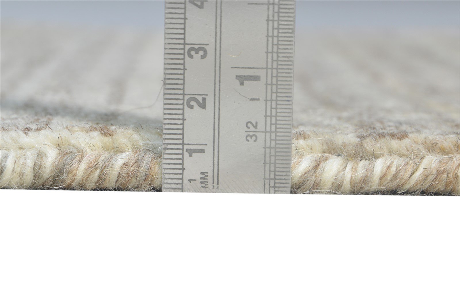 Handloom Beige Wool Rug 2' X 3' Modern Agra Grass Trellis Small Carpet 7865138446485