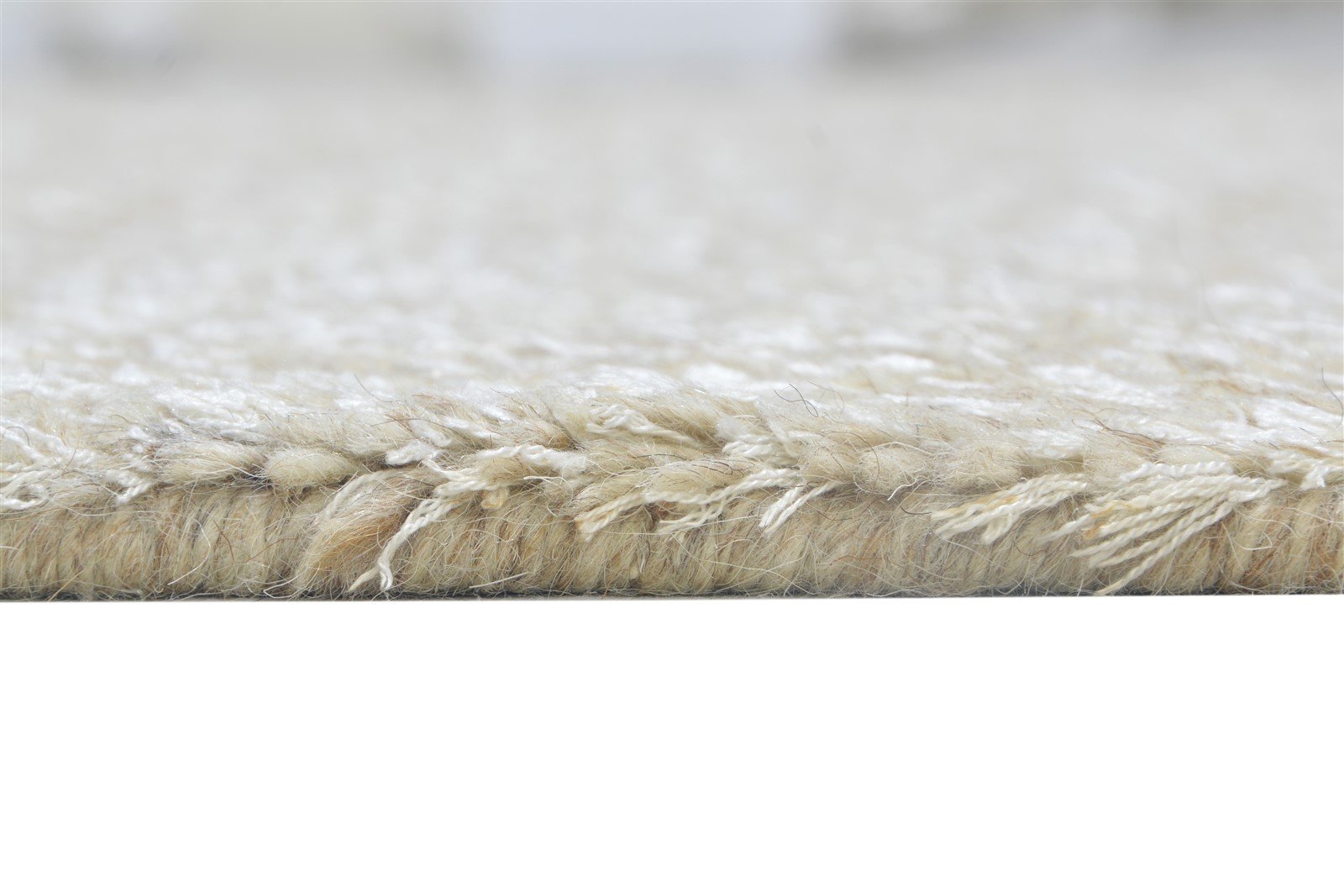Handloom Beige Wool / Silk Rug 5X8 Modern Scandinavian Solid Room Size Carpet 7864152031381