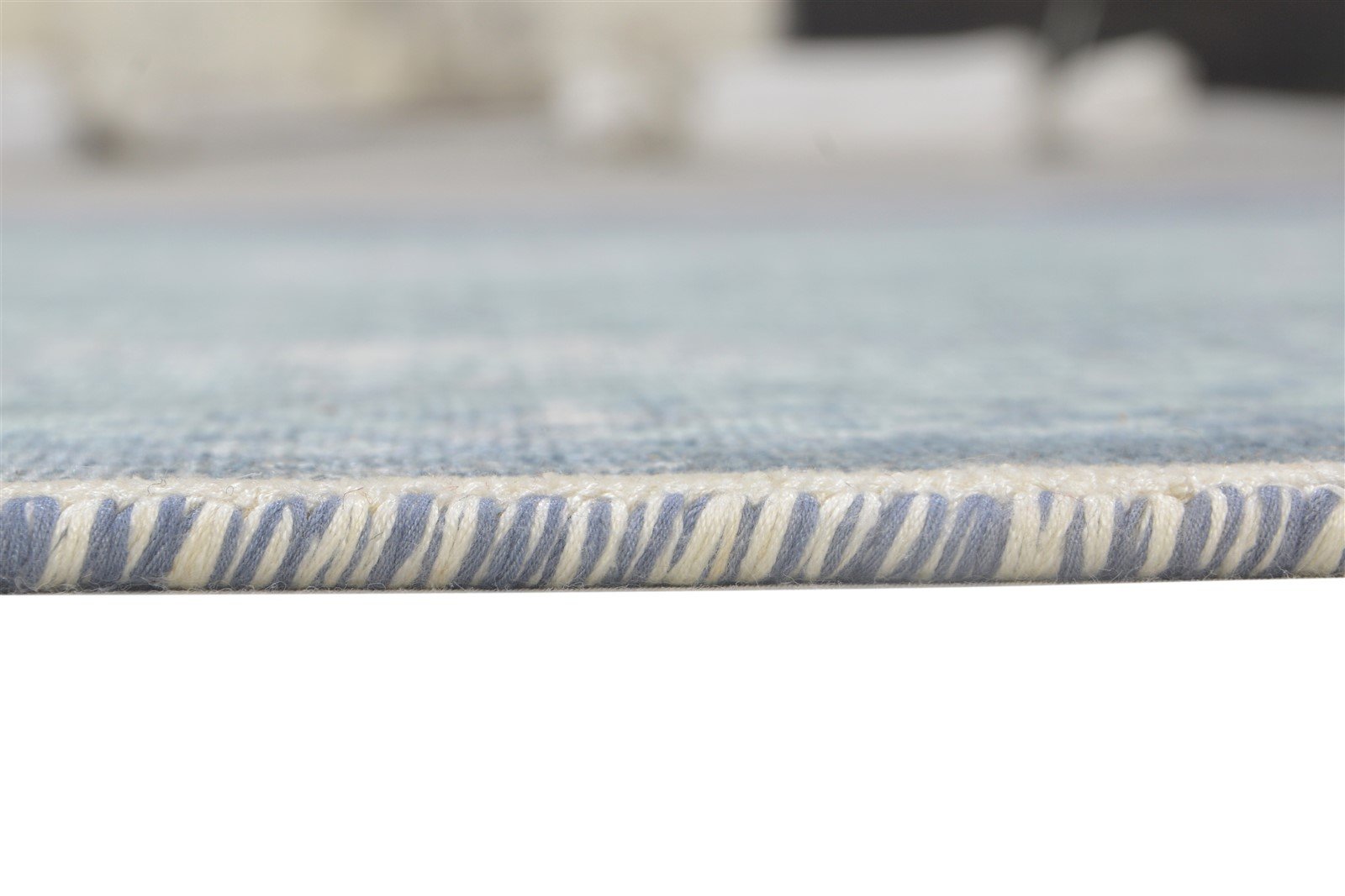 Handloom Blue Silk Rug 5' X 6' Modern Indian Abstract Room Size Carpet 7864158322837