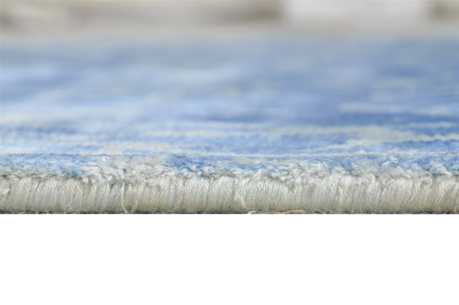 Handloom Blue Silk Rug 5' X 8' Modern Moroccan Damask Room Size Carpet 7865140150421