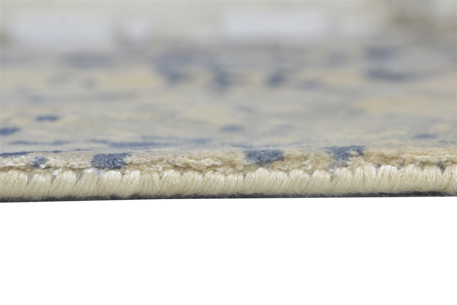 Handloom Blue Silk Rug 9' X 9' Persian Heriz-Indian Abstract Large Carpet 7864821776533