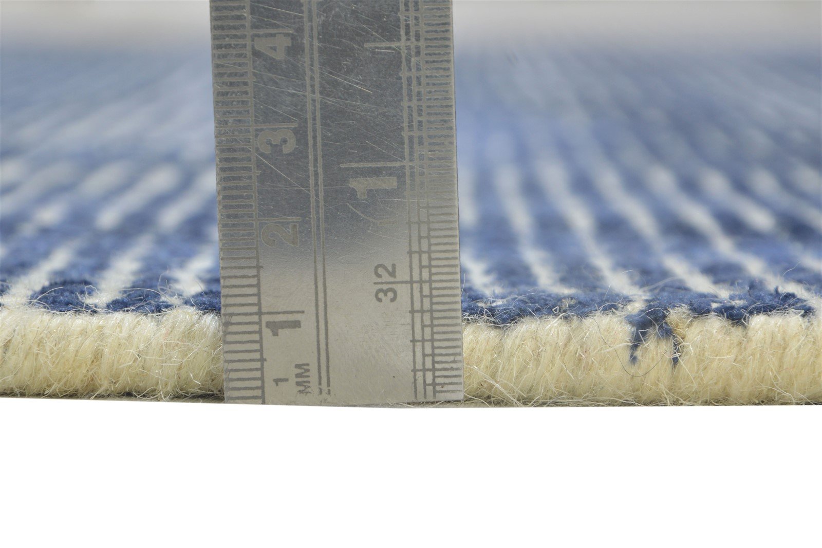 Handloom Blue Wool / Silk Rug 5X6 Modern Scandinavian Solid Room Size Carpet 7864153374869