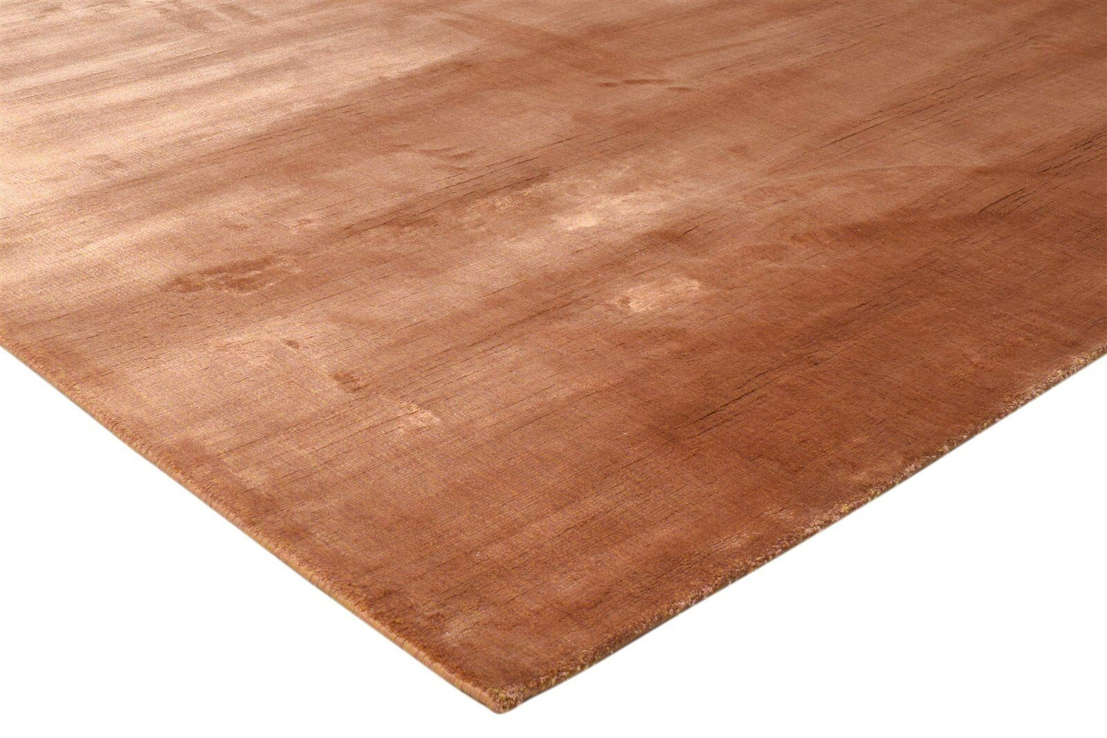 Handloom Brown Copper Art Silk Like Rug Modern Scandinavian Solid Rug 8709742231701