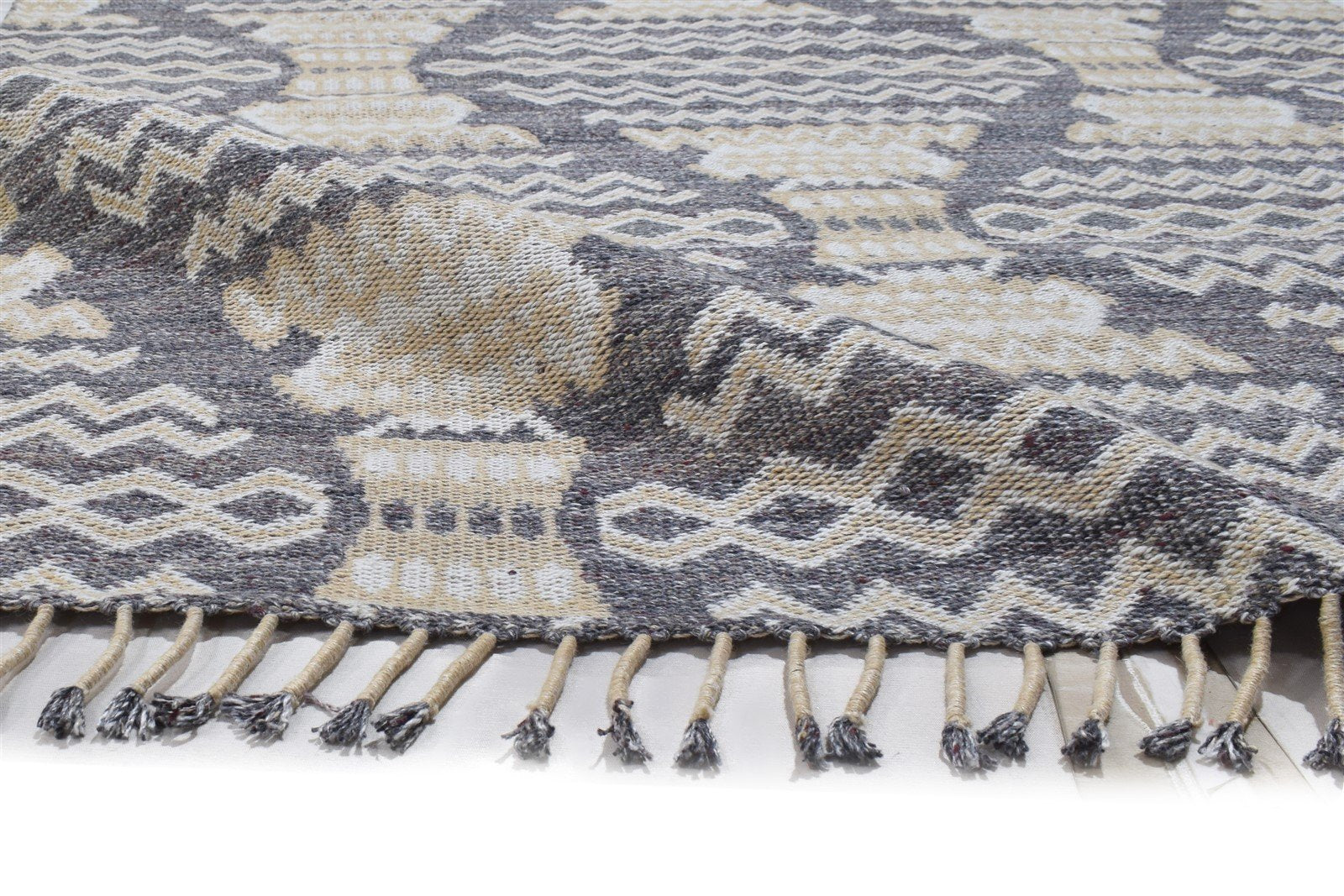 Handloom Brown Pet Yarn Rug 6X7 Modern Moroccan Southwestern Room Size Carpet 7864230838421
