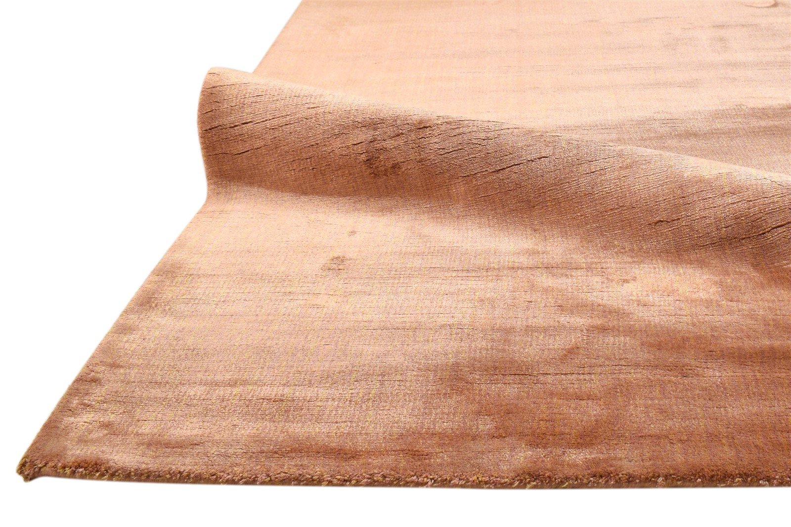 Handloom Brown Silk Rug 5' X 8' Modern Scandinavian Solid Room Size Carpet 7860698677397