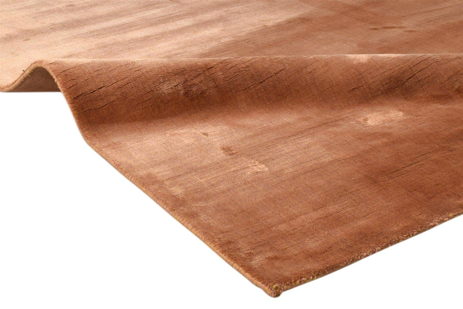 Handloom Brown Silk Rug 5' X 8' Modern Scandinavian Solid Room Size Carpet 7860698677397