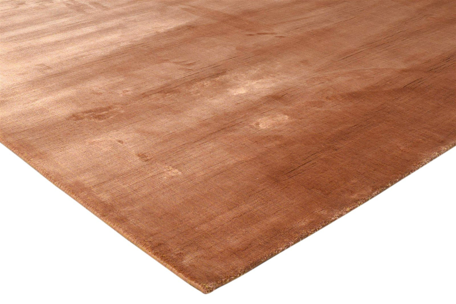 Handloom Brown Silk Rug 5' X 8' Modern Scandinavian Solid Room Size Carpet 7860698677397
