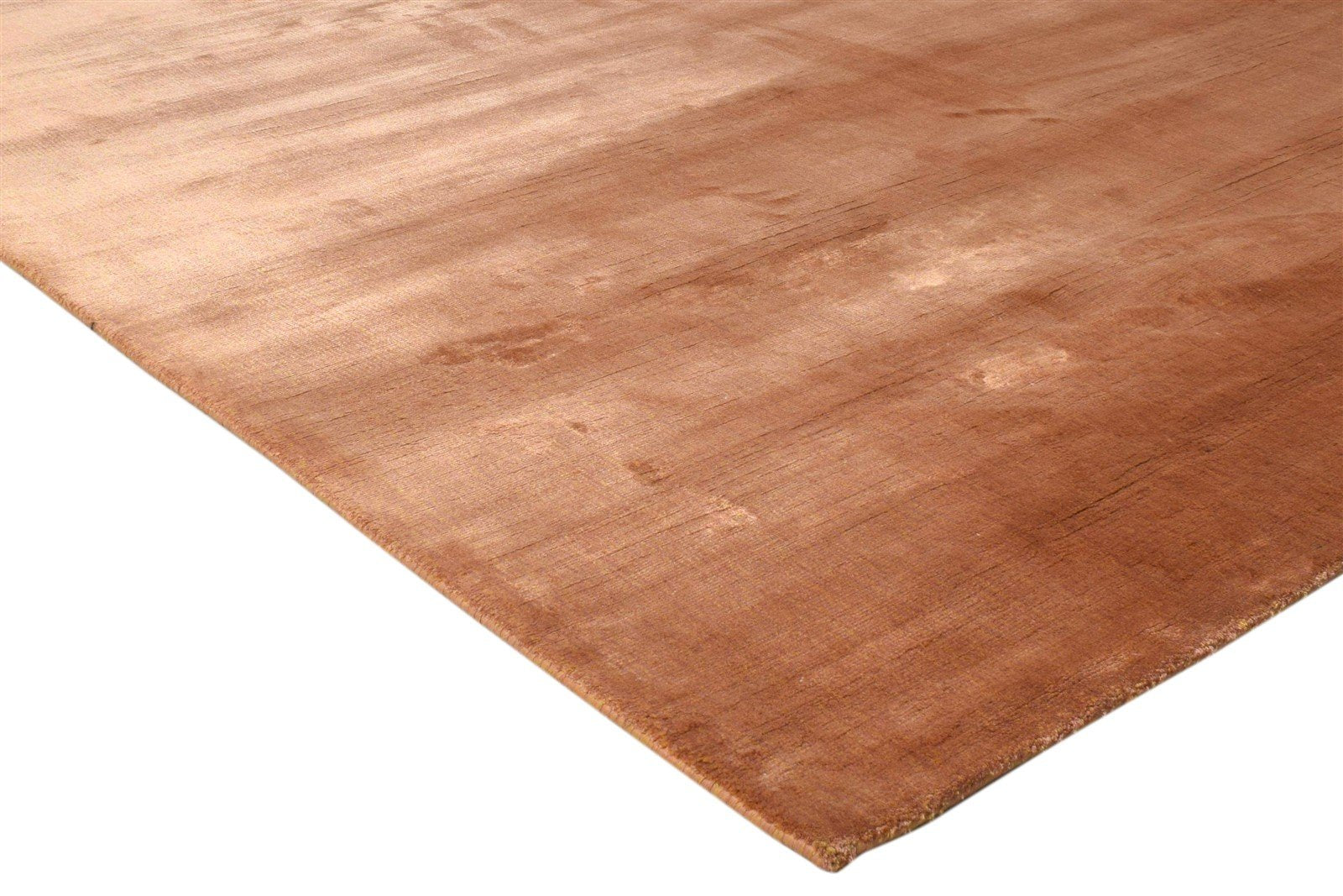 Handloom Brown Silk Rug 5' X 8' Modern Scandinavian Solid Room Size Carpet 7860698677397