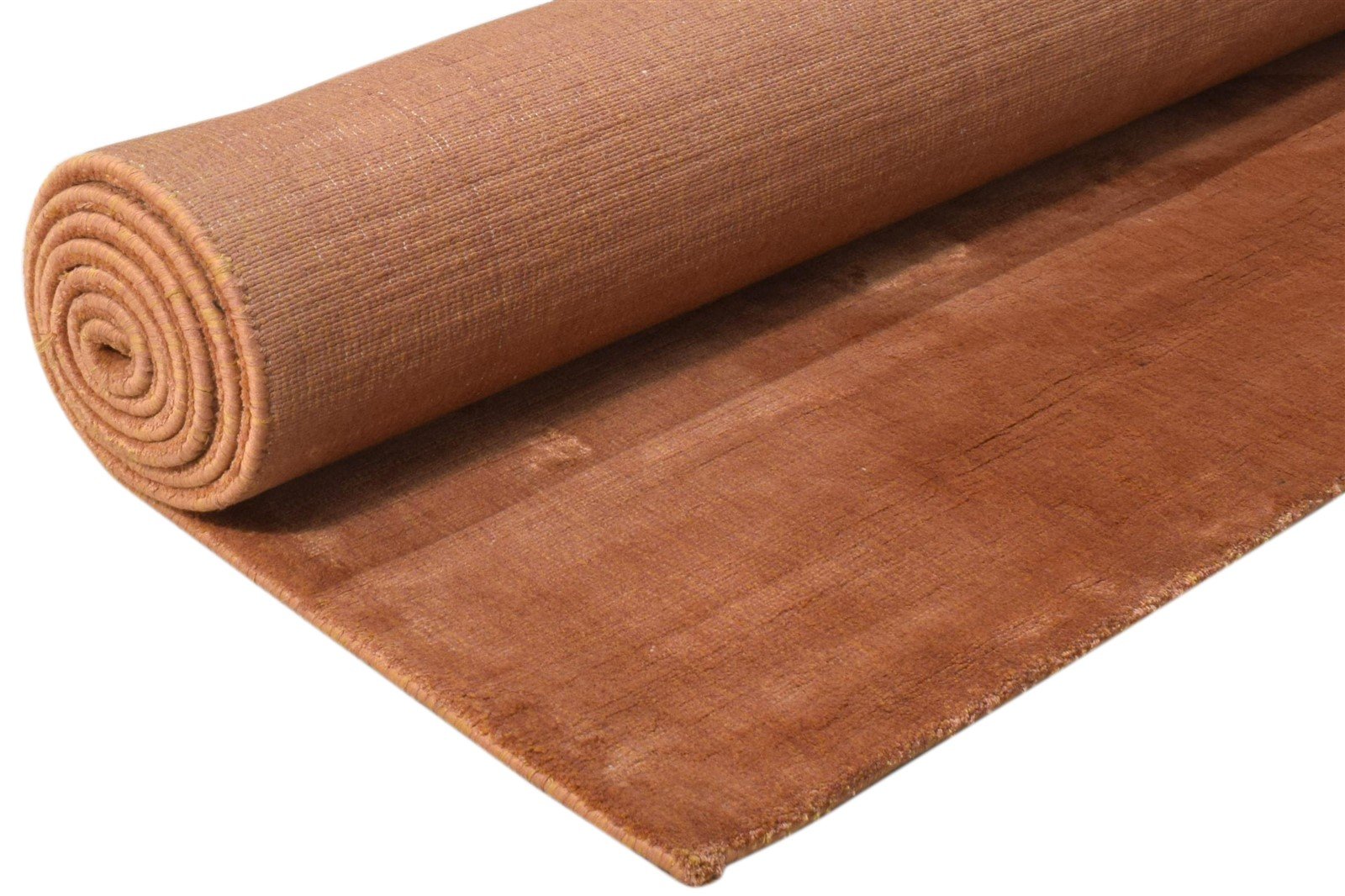 Handloom Brown Silk Rug 5' X 8' Modern Scandinavian Solid Room Size Carpet 7860698677397