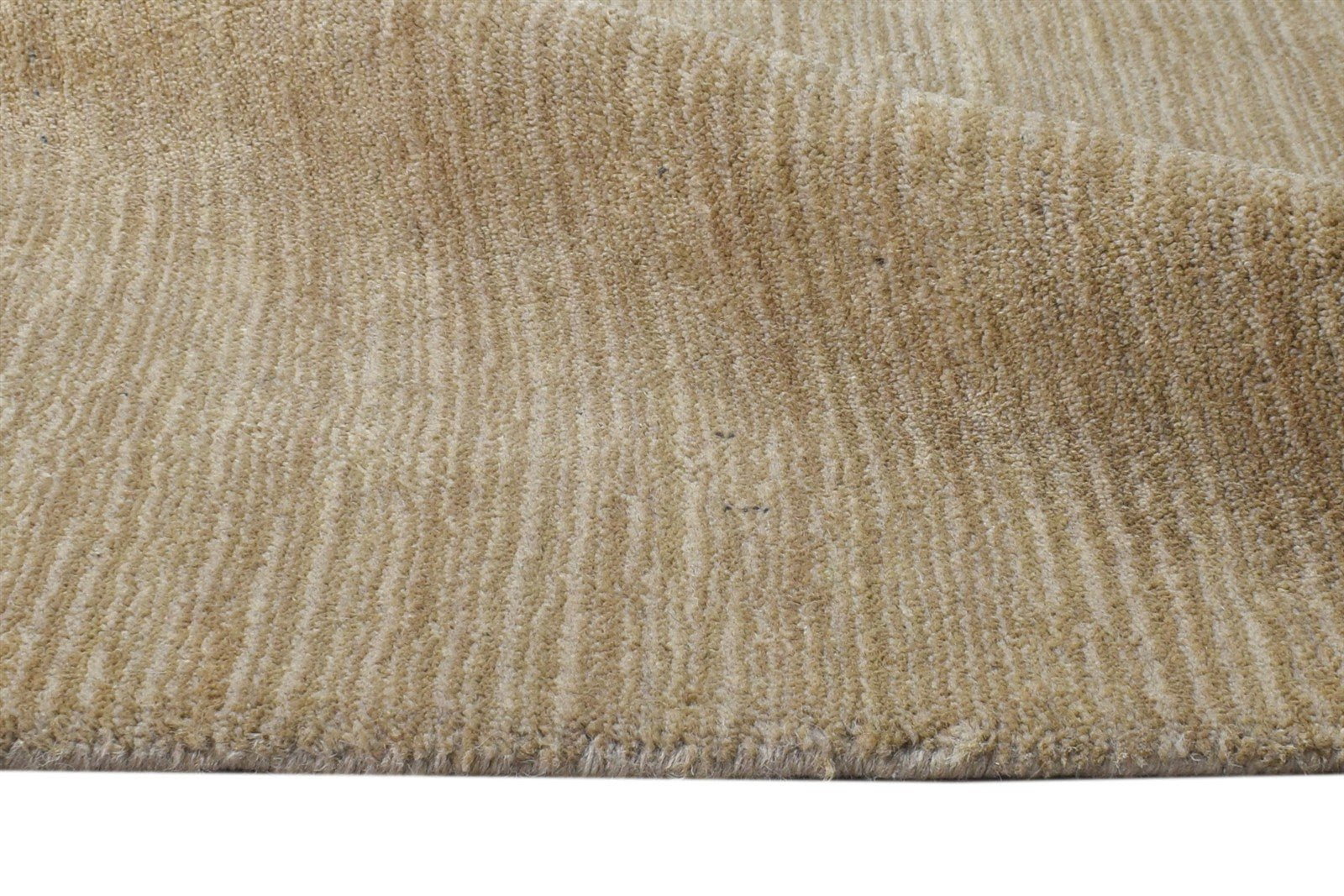 Handloom Brown Wool / Jute Rug 2' X 3' Modern Scandinavian Solid Small Carpet 7865137660053