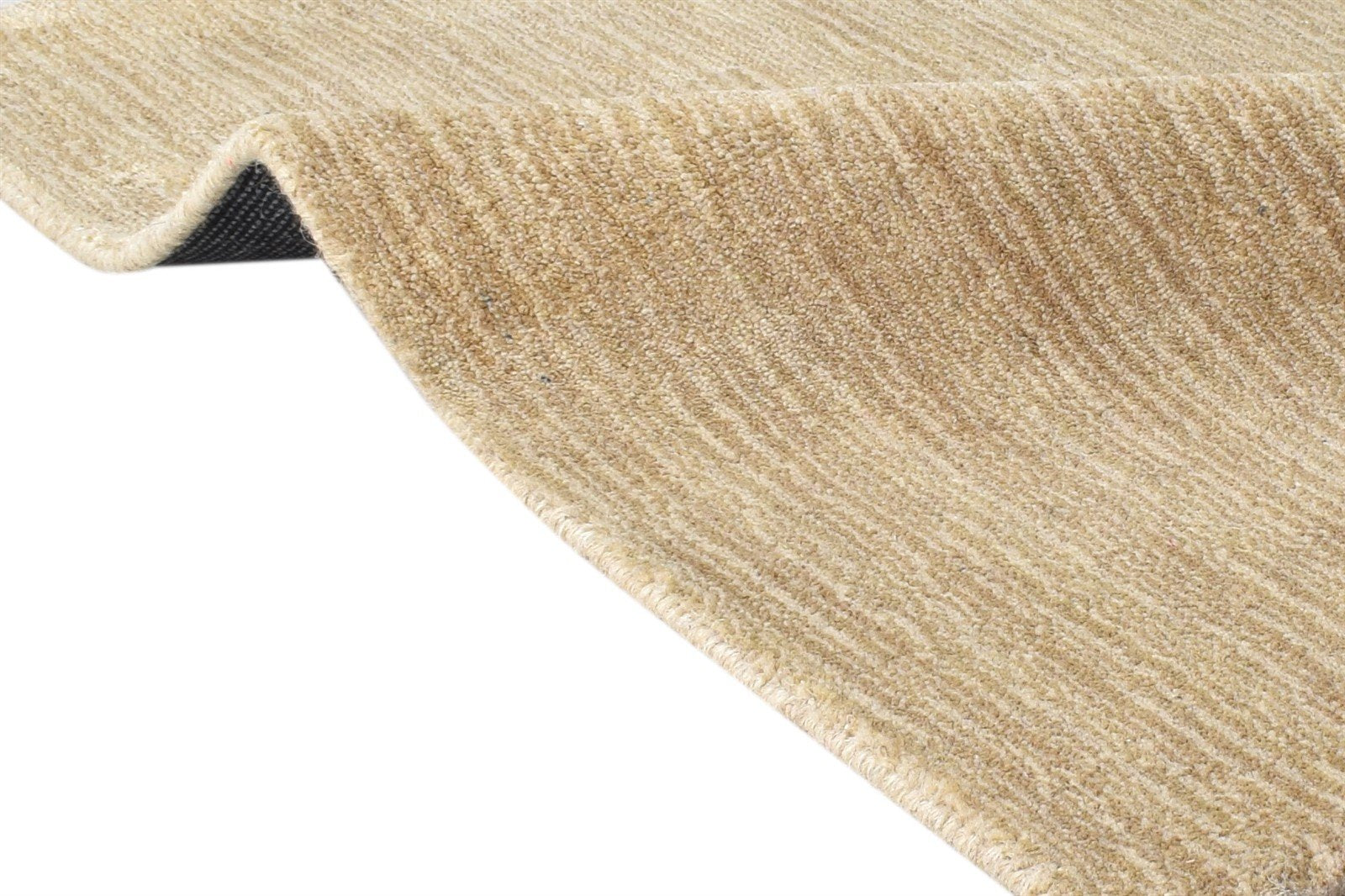 Handloom Brown Wool / Jute Rug 2' X 3' Modern Scandinavian Solid Small Carpet 7865137660053