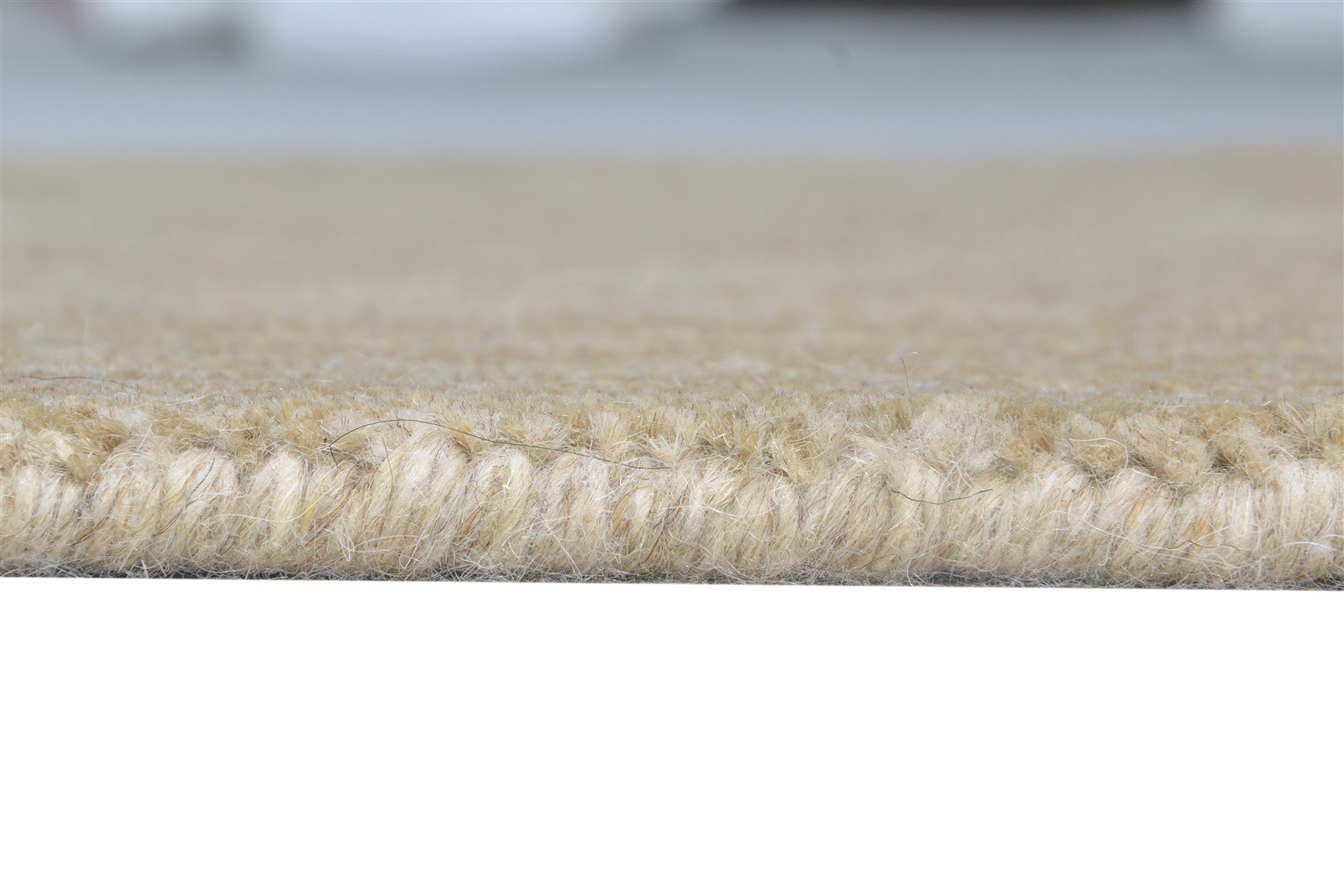 Handloom Brown Wool / Jute Rug 2' X 3' Modern Scandinavian Solid Small Carpet 7865137660053
