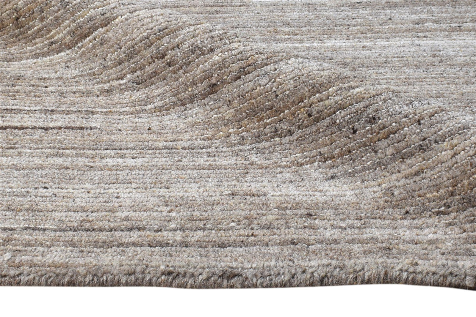 Handloom Brown Wool Rug 2' X 3' Modern Scandinavian Solid Small Carpet 7865134678165