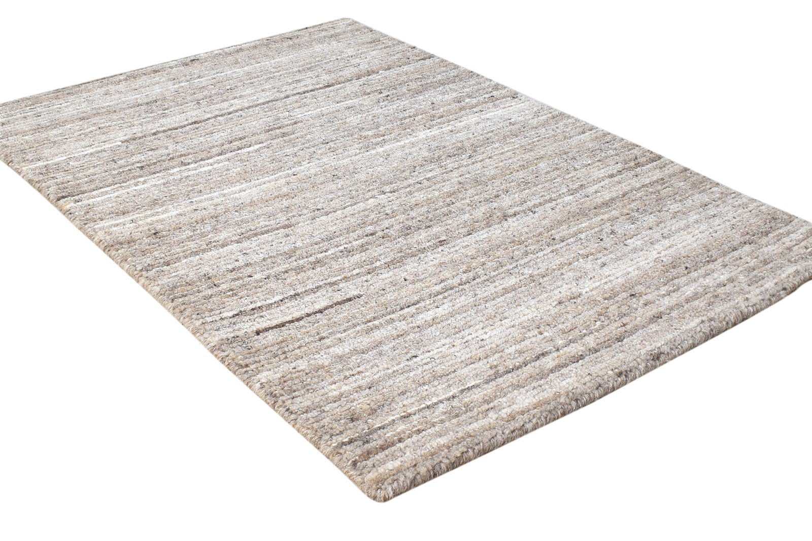 Handloom Brown Wool Rug 2' X 3' Modern Scandinavian Solid Small Carpet 7865134678165