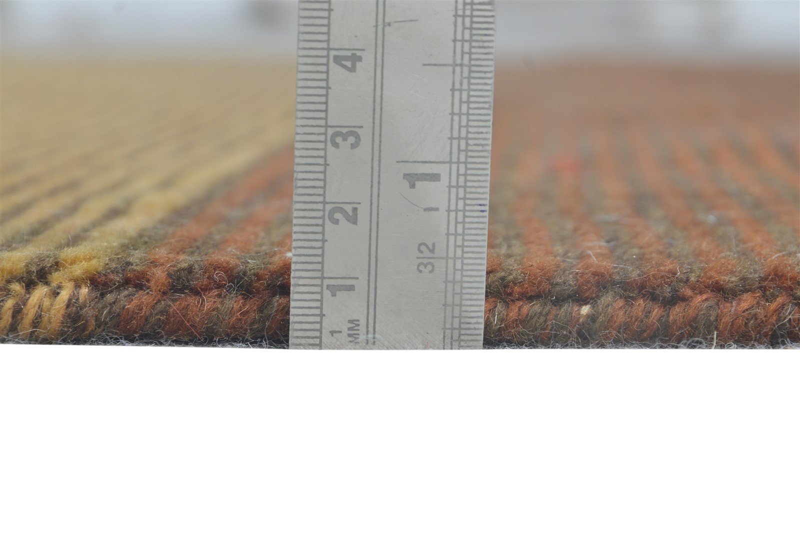 Handloom Brown Wool Rug 5' X 7' Modern Scandinavian Striped Room Size Carpet 7865075728533