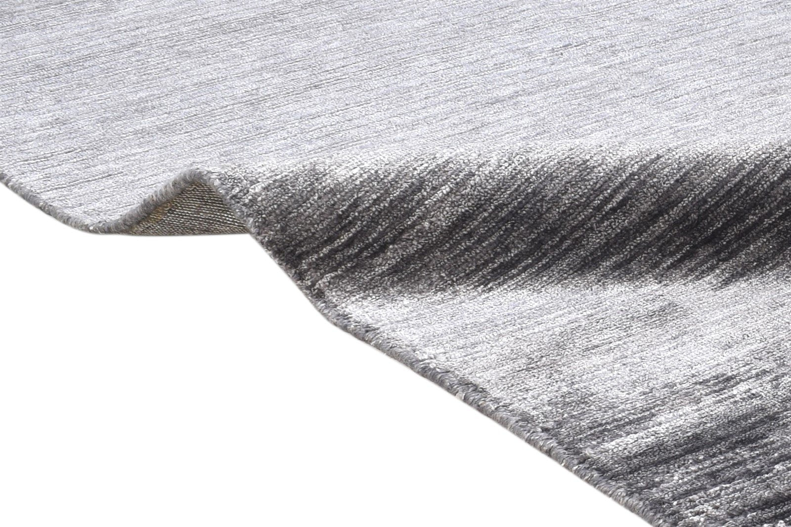 Handloom Charcoal Silk Rug 5' X 8' Modern Scandinavian Solid Room Size Carpet 7864438915221