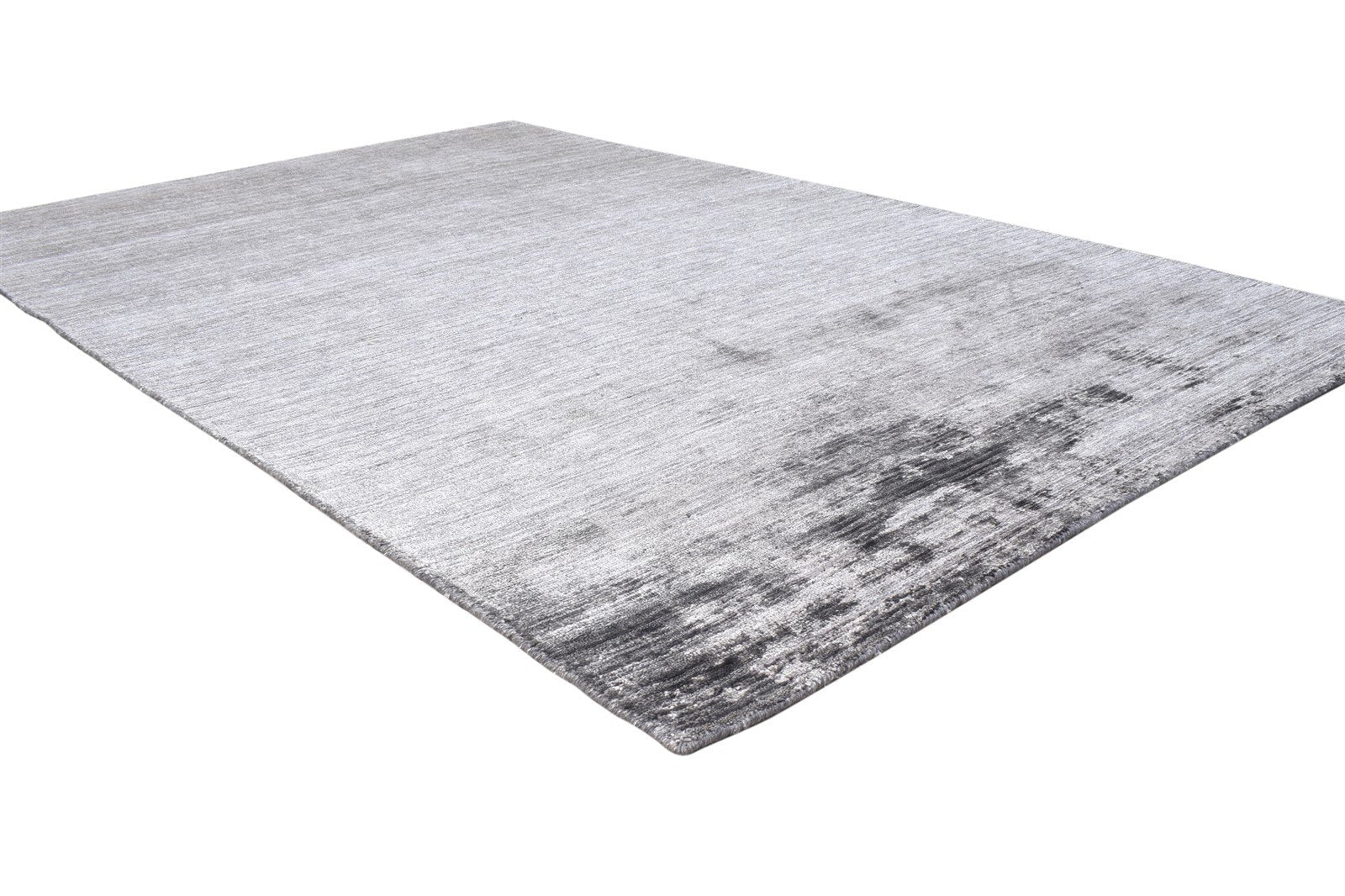 Handloom Charcoal Silk Rug 5' X 8' Modern Scandinavian Solid Room Size Carpet 7864438915221
