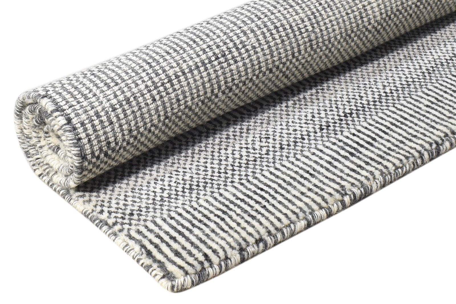 Handloom Charcoal Wool Rug 2' X 3' Modern Agra Grass Trellis Small Carpet 7865136480405