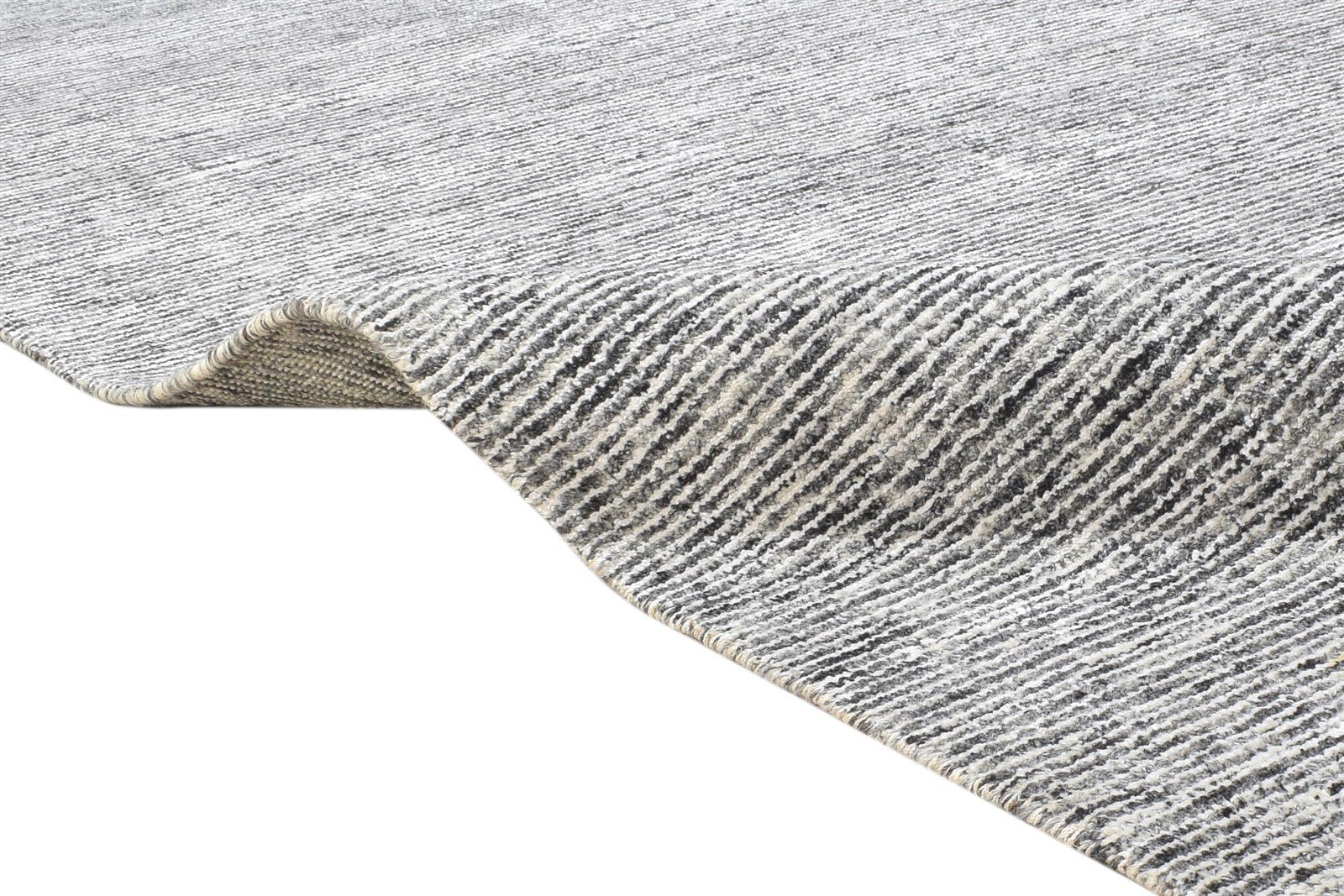 Handloom Charcoal Wool / Silk Rug 9X12 Modern Scandinavian Solid Extra Large 7864398971029
