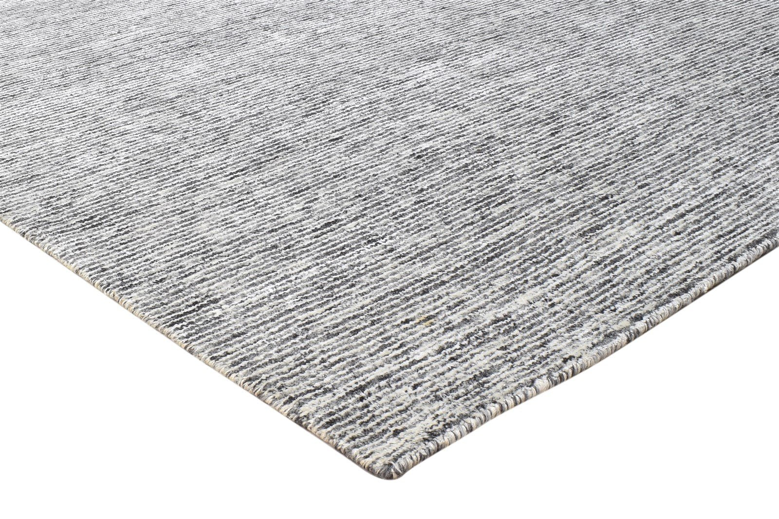 Handloom Charcoal Wool / Silk Rug 9X12 Modern Scandinavian Solid Extra Large 7864398971029