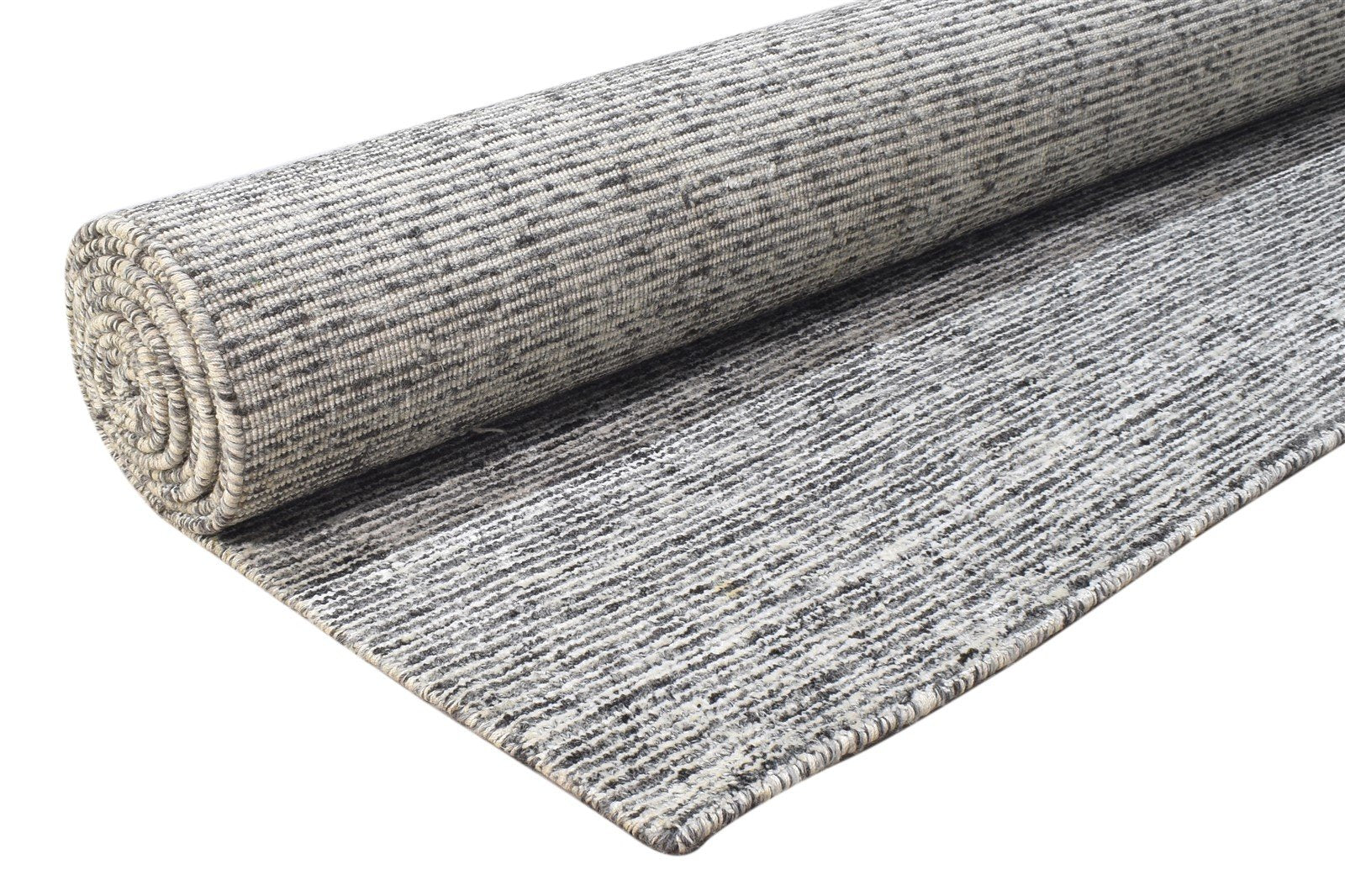 Handloom Charcoal Wool / Silk Rug 9X12 Modern Scandinavian Solid Extra Large 7864398971029