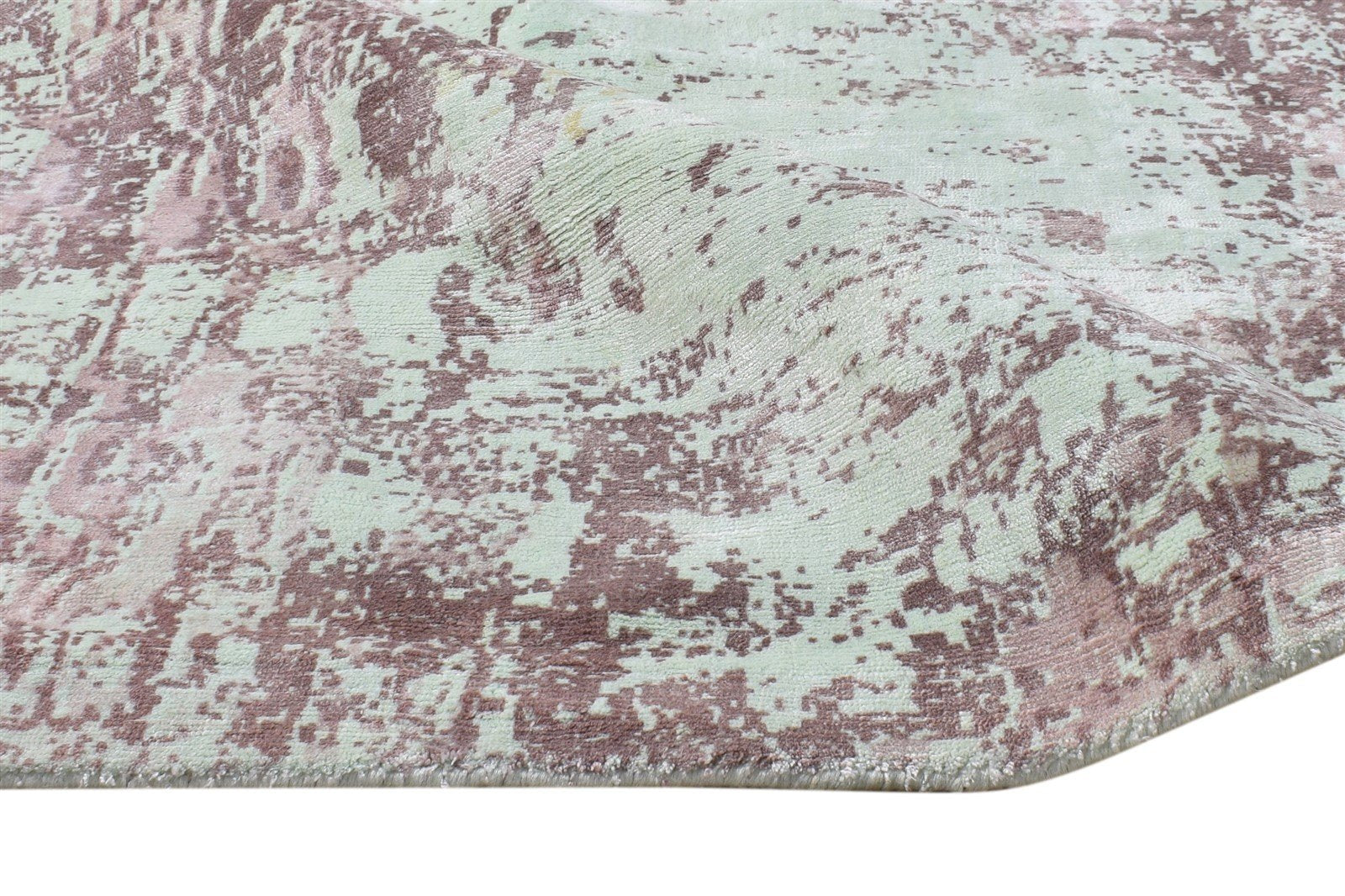 Handloom Chocolate Silk Rug 4' X 6' Modern American Abstract Room Size Carpet 7865144901781