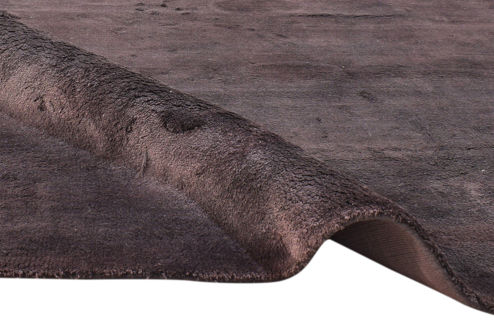 Handloom Chocolate Silk Rug 5' X 8' Modern Scandinavian Solid Room Size Carpet 7860698611861