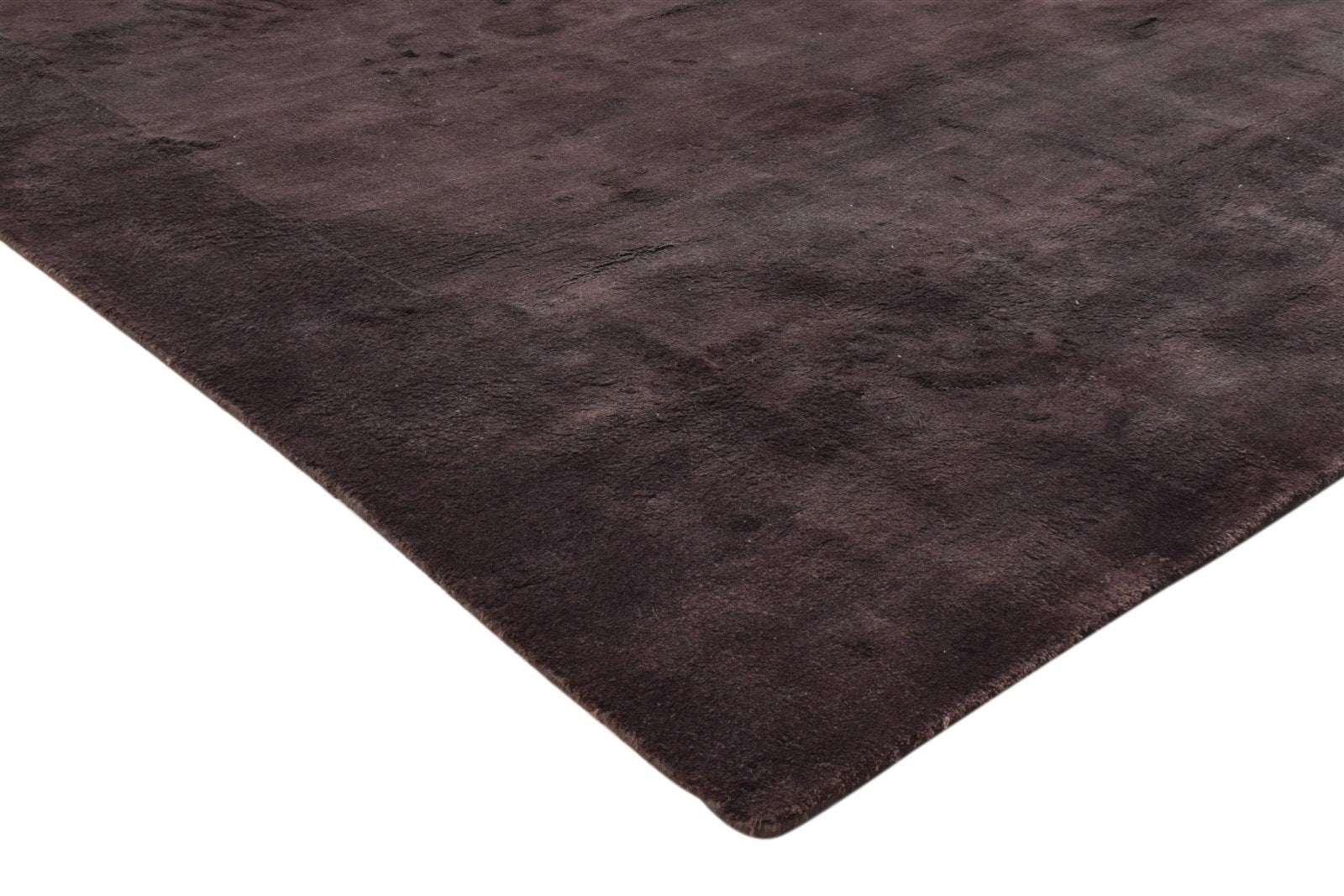 Handloom Chocolate Silk Rug 5' X 8' Modern Scandinavian Solid Room Size Carpet 7860698611861