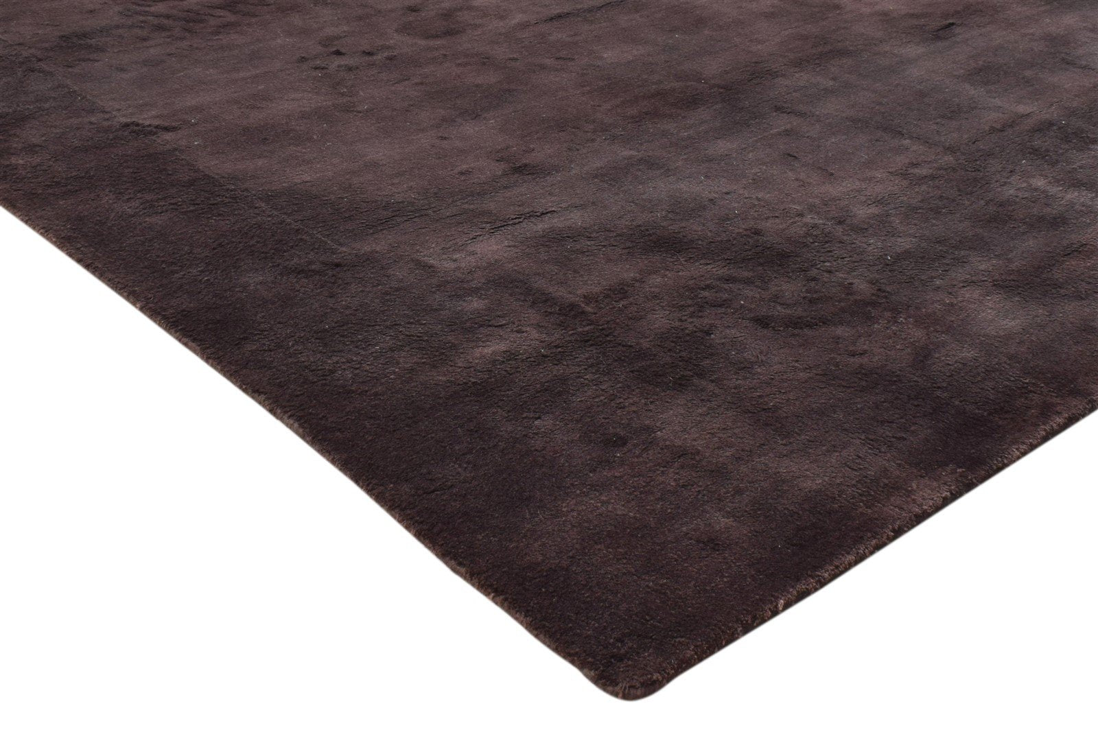 Handloom Chocolate Silk Rug 5' X 8' Modern Scandinavian Solid Room Size Carpet 7860698611861