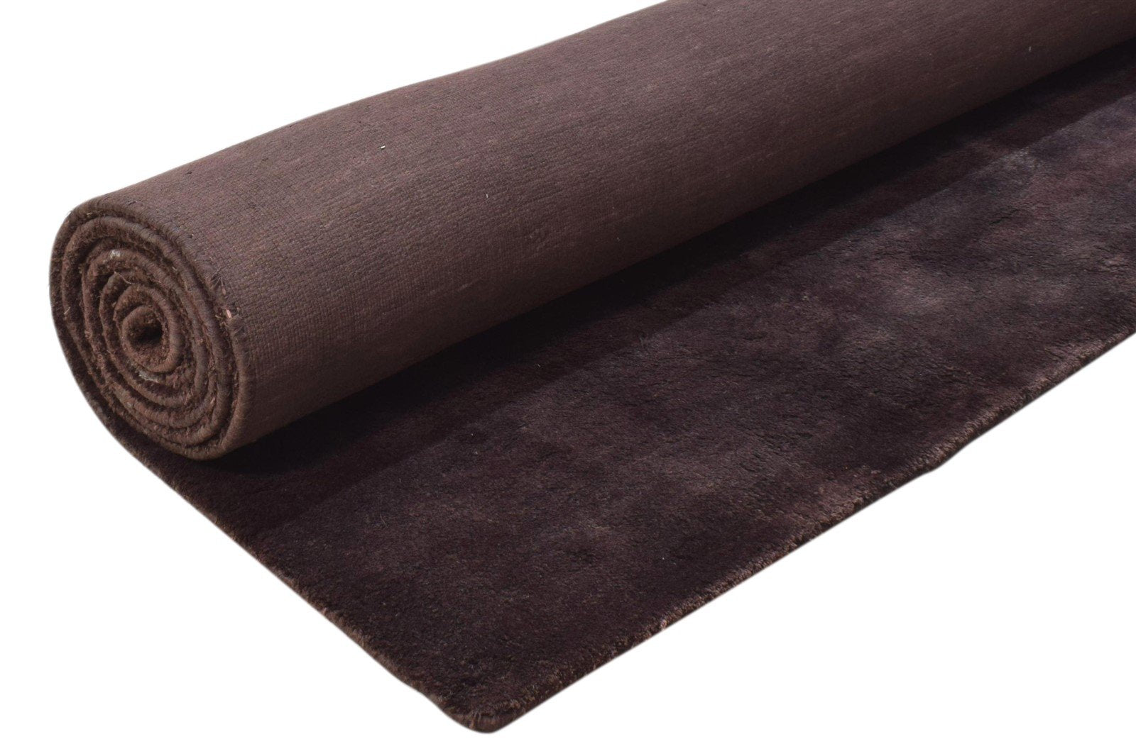 Handloom Chocolate Silk Rug 5' X 8' Modern Scandinavian Solid Room Size Carpet 7860698611861