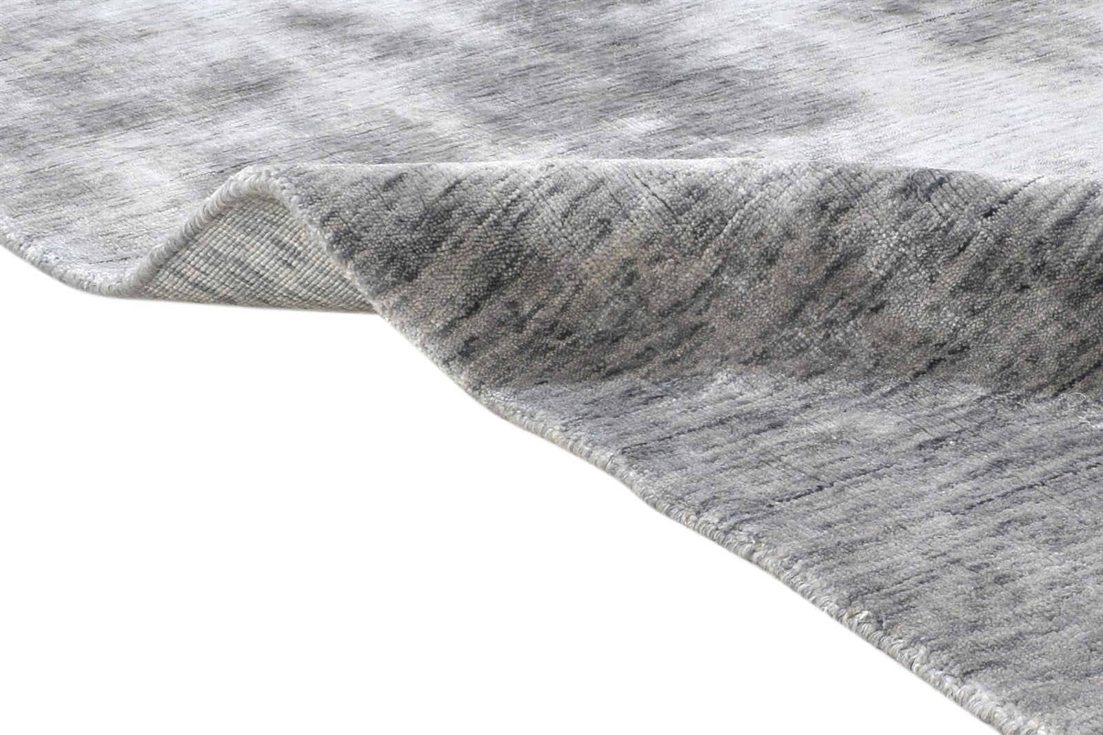 Handloom Dark Grey Silk Rug 5' X 8' Modern Scandinavian Solid Room Size Carpet 7864444256405