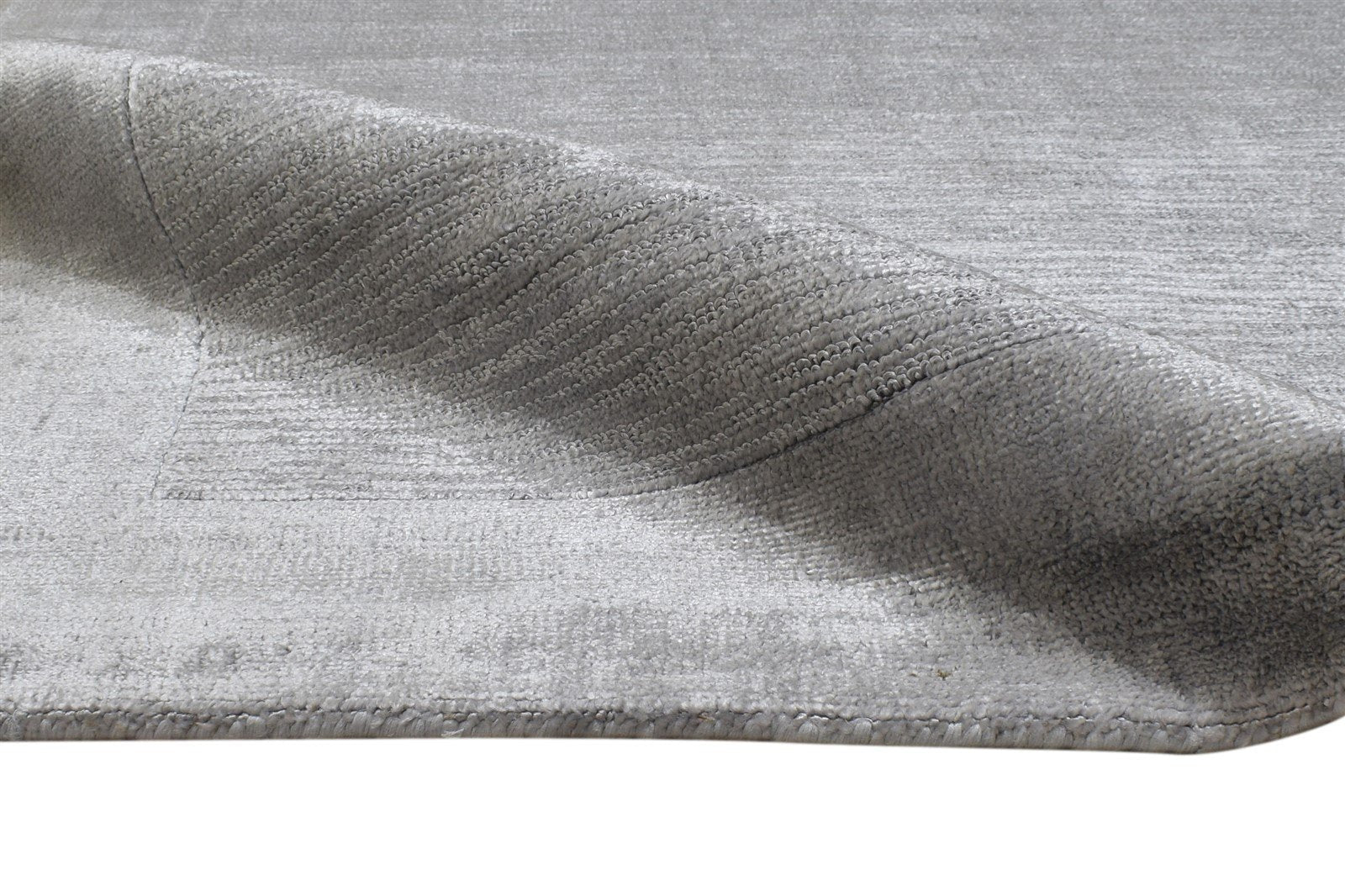 Handloom Dark Grey Silk Rug 5' X 8' Modern Scandinavian Solid Room Size Carpet 7864441176213